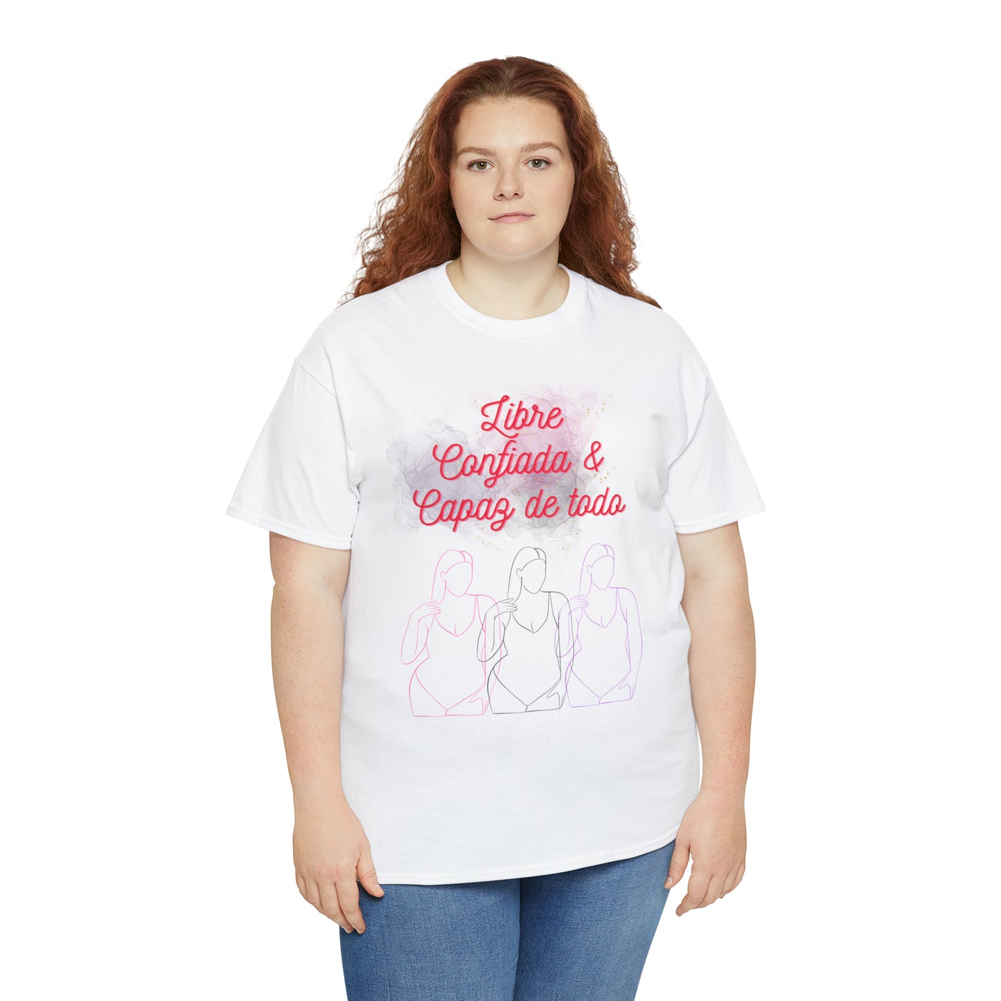 Libre, Confiada y Capaz de Todo Graphic Tshirt Unisex Heavy Cotton Tee