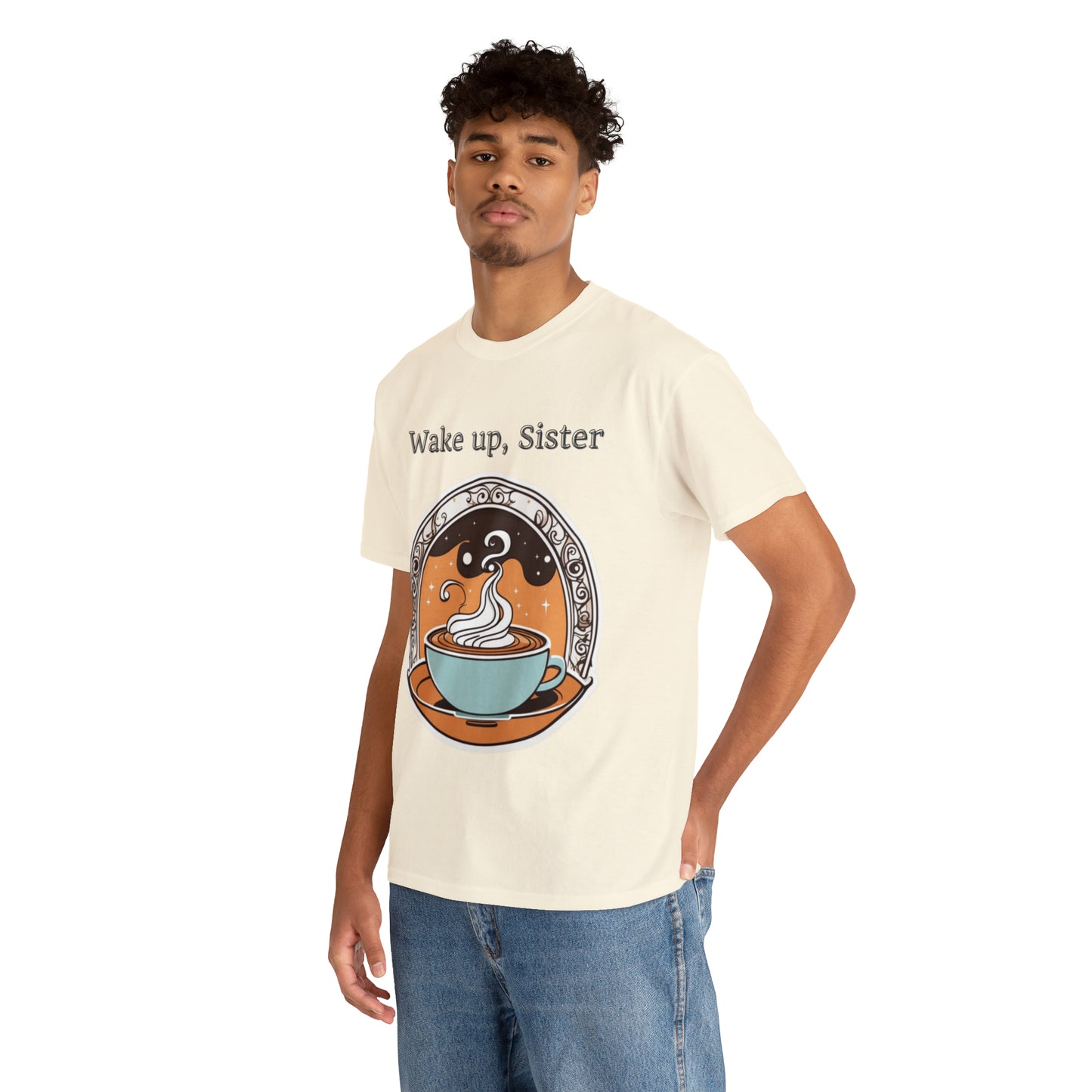 Unisex Heavy Cotton Tee Wake Up, Sister Brew