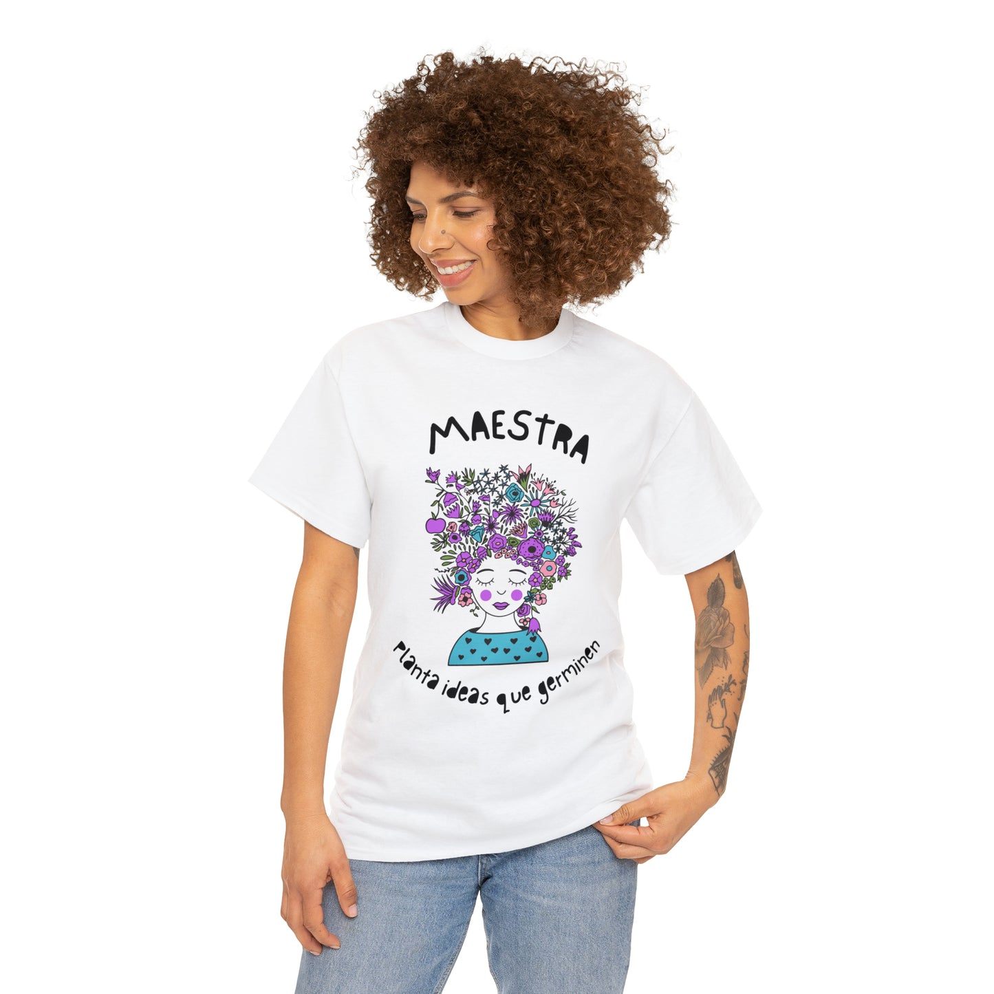 Maestra Planta Ideas Que Germinen Graphic Tshirt Unisex Heavy Cotton Tee