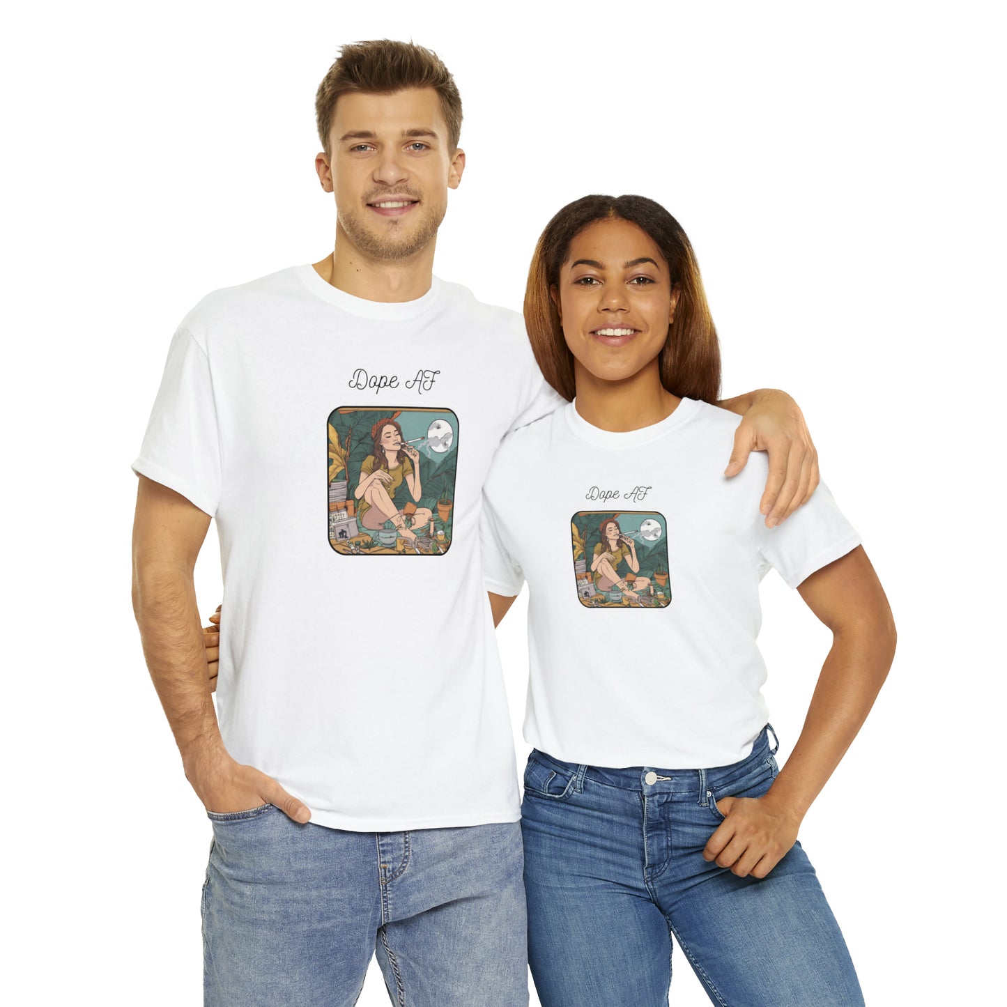 Unisex Heavy Cotton Tee Cannabis Enthusiast Series Dope AF