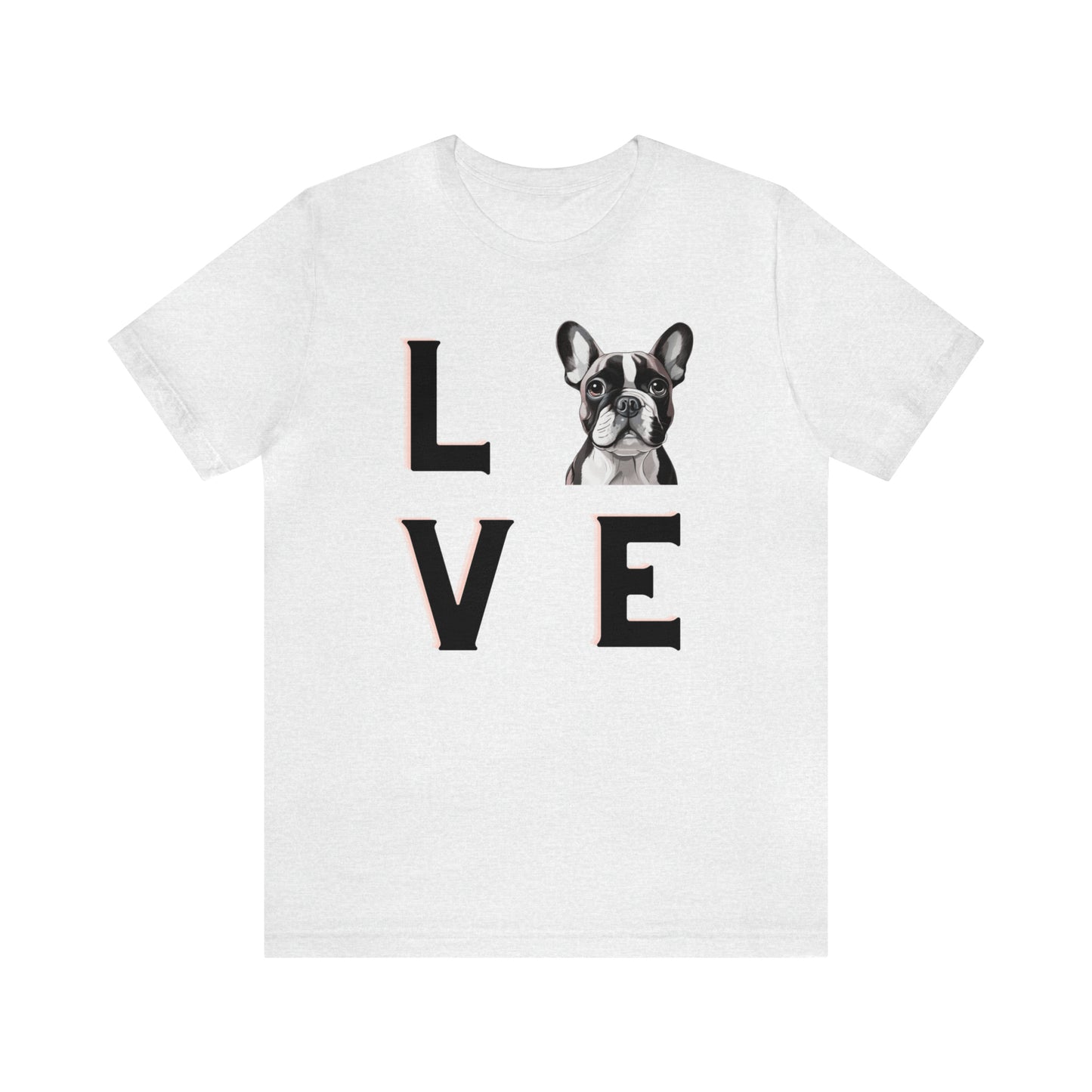 Frenchie Puppy LOVE Unisex Jersey Short Sleeve Tee