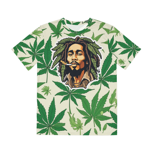 Men's Polyester Tee (AOP) rasta bob cannabis enthusiast