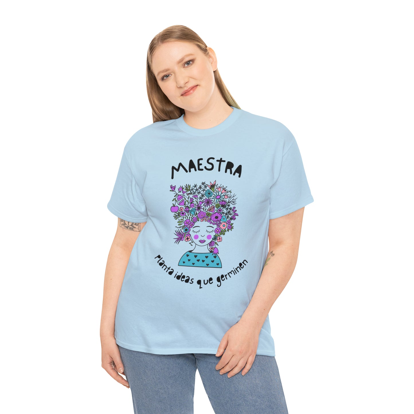 Maestra Planta Ideas Que Germinen Graphic Tshirt Unisex Heavy Cotton Tee