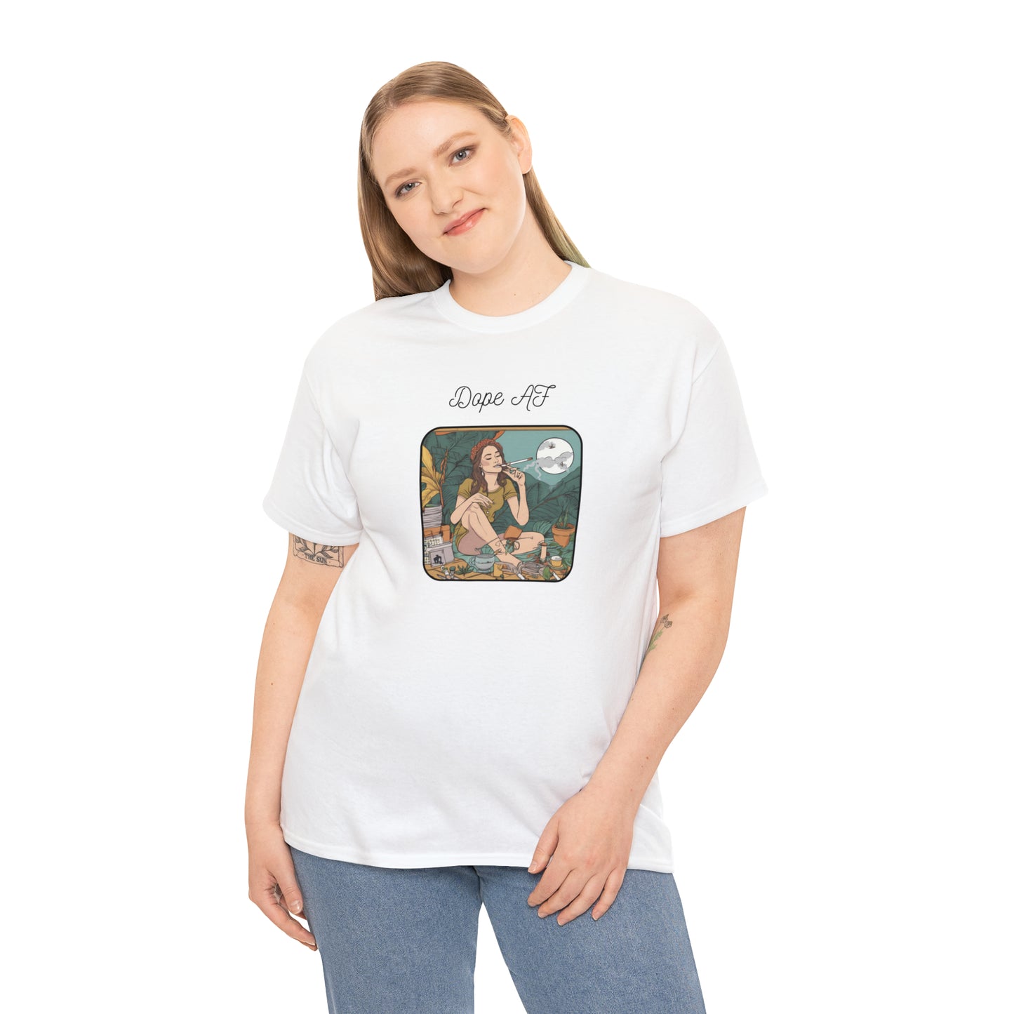 Unisex Heavy Cotton Tee Cannabis Enthusiast Series Dope AF