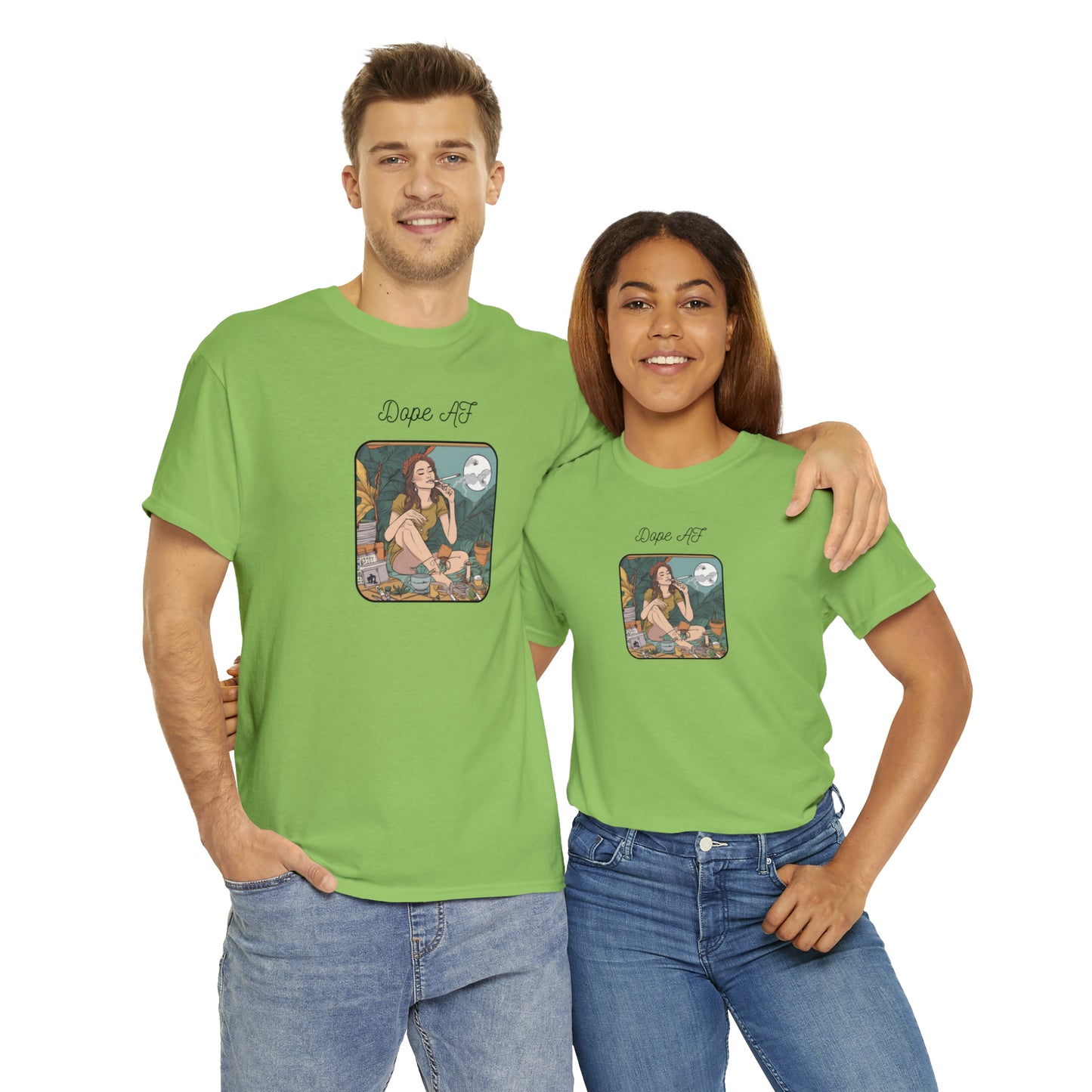 Unisex Heavy Cotton Tee Cannabis Enthusiast Series Dope AF