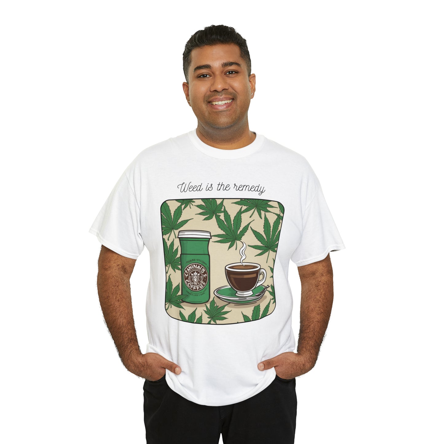 Unisex Heavy Cotton Tee Cannabis Enthusiast Series No. 19 Weed is The Remedy