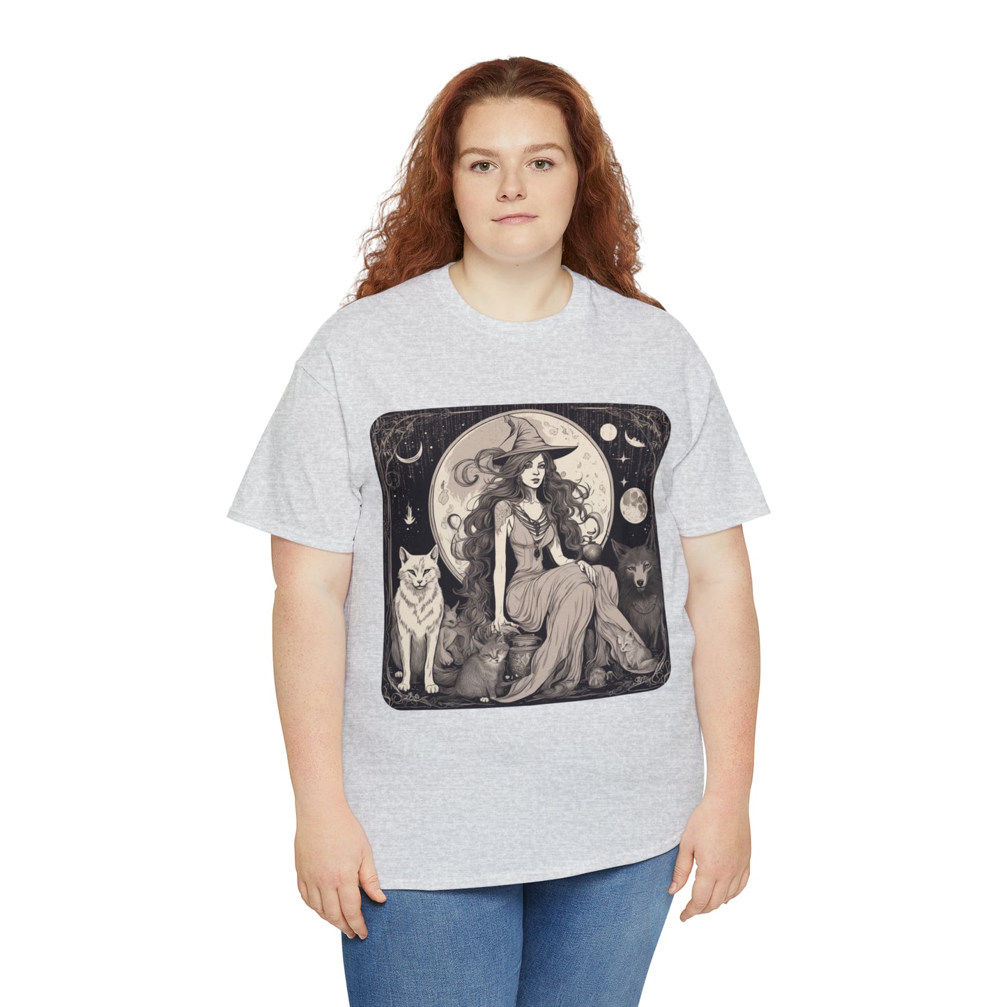 Unisex Heavy Cotton Tee Witchy Vibes and Familiars