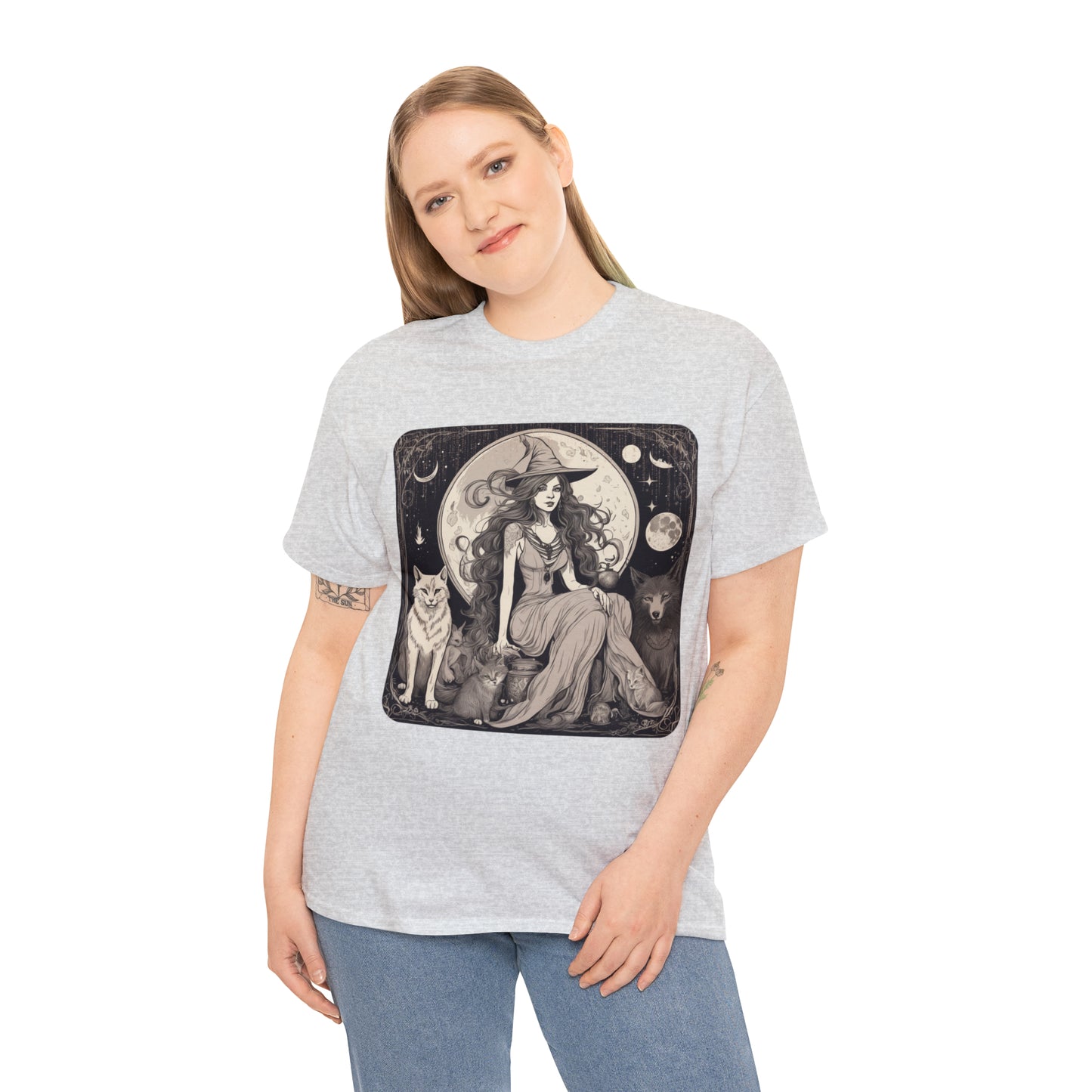 Unisex Heavy Cotton Tee Witchy Vibes and Familiars