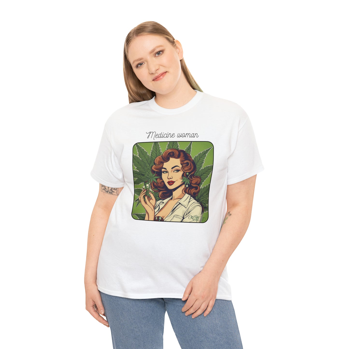 Unisex Heavy Cotton Tee Cannabis Enthusiast Medicine Woman Series No. 10