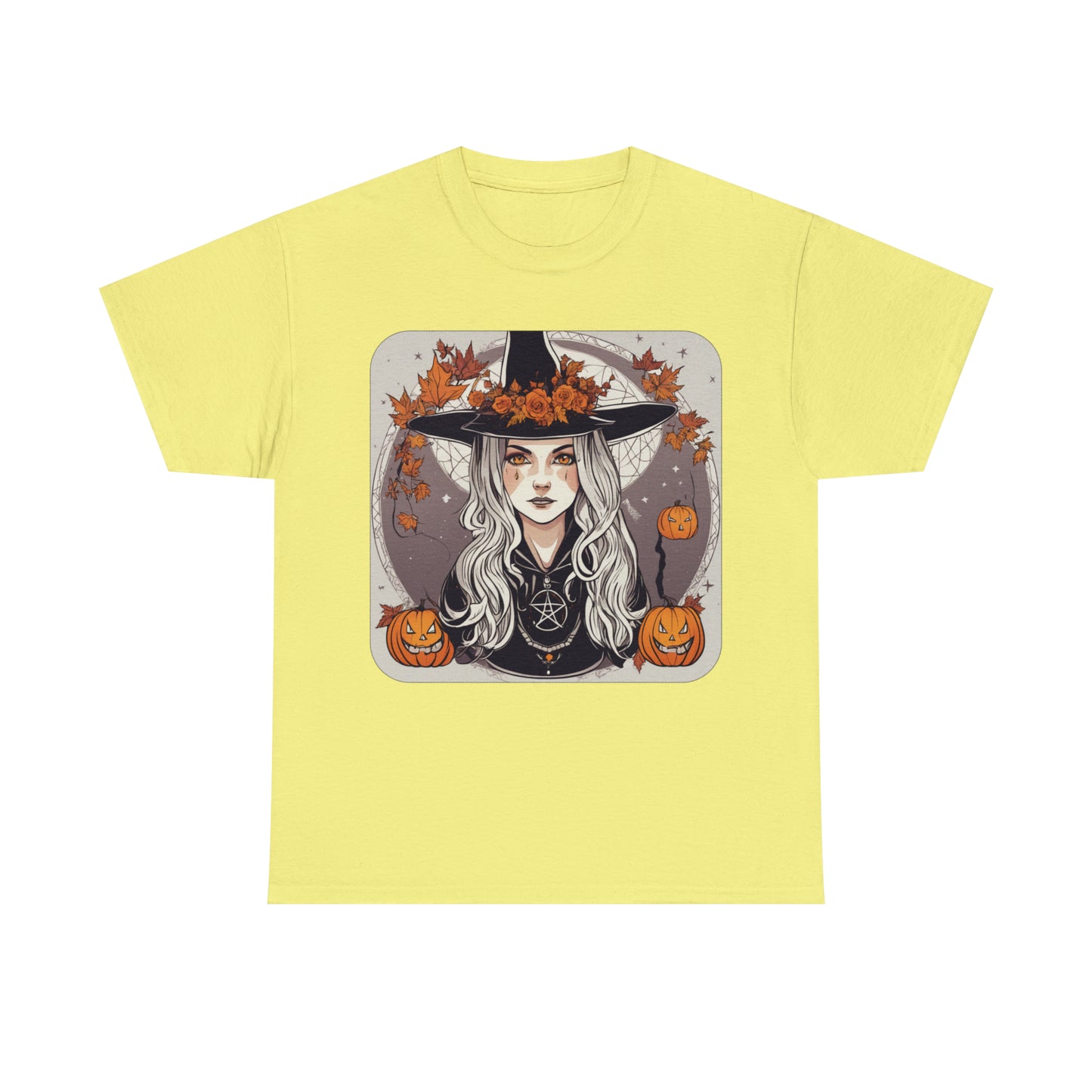 Unisex Heavy Cotton Tee Halloween Witch Pumpkin