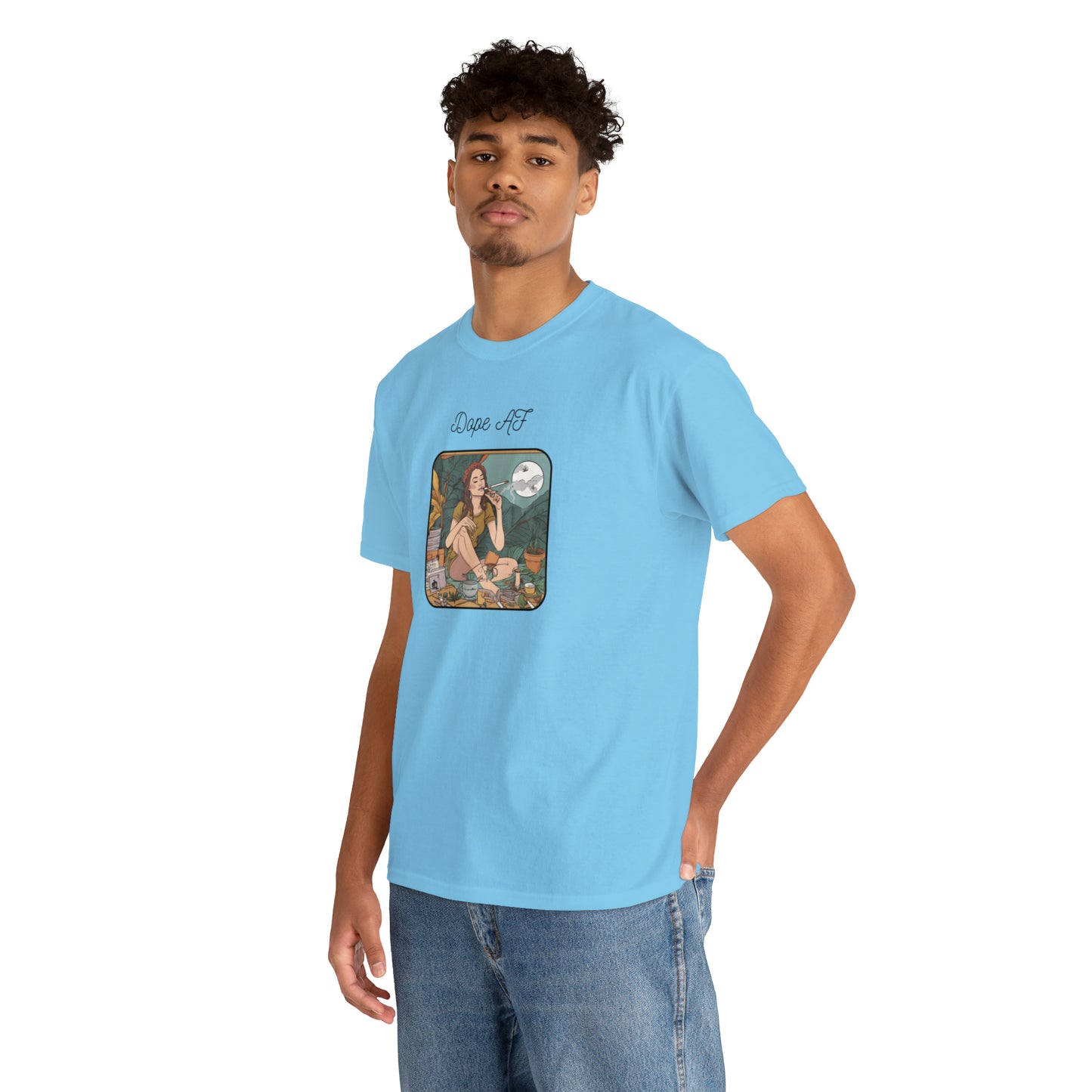 Unisex Heavy Cotton Tee Cannabis Enthusiast Series Dope AF