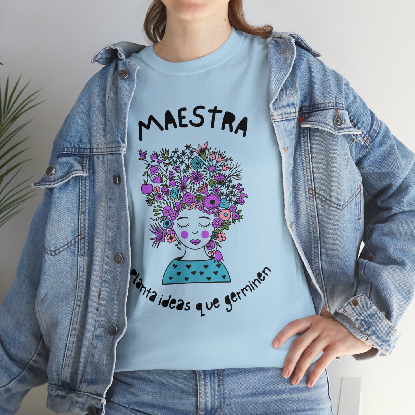 Maestra Planta Ideas Que Germinen Graphic Tshirt Unisex Heavy Cotton Tee