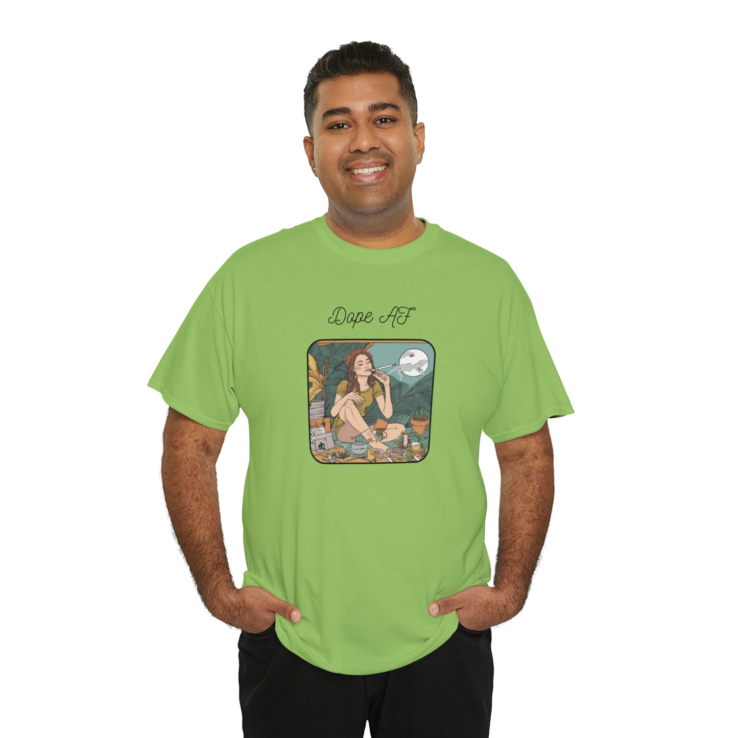 Unisex Heavy Cotton Tee Cannabis Enthusiast Series Dope AF