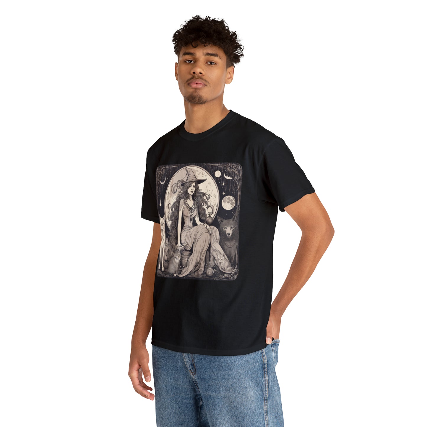 Unisex Heavy Cotton Tee Witchy Vibes and Familiars