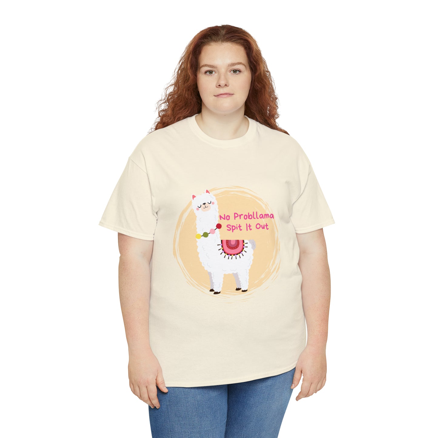 No Probllama Spit It Out Graphic Tshirt Unisex Heavy Cotton Tee