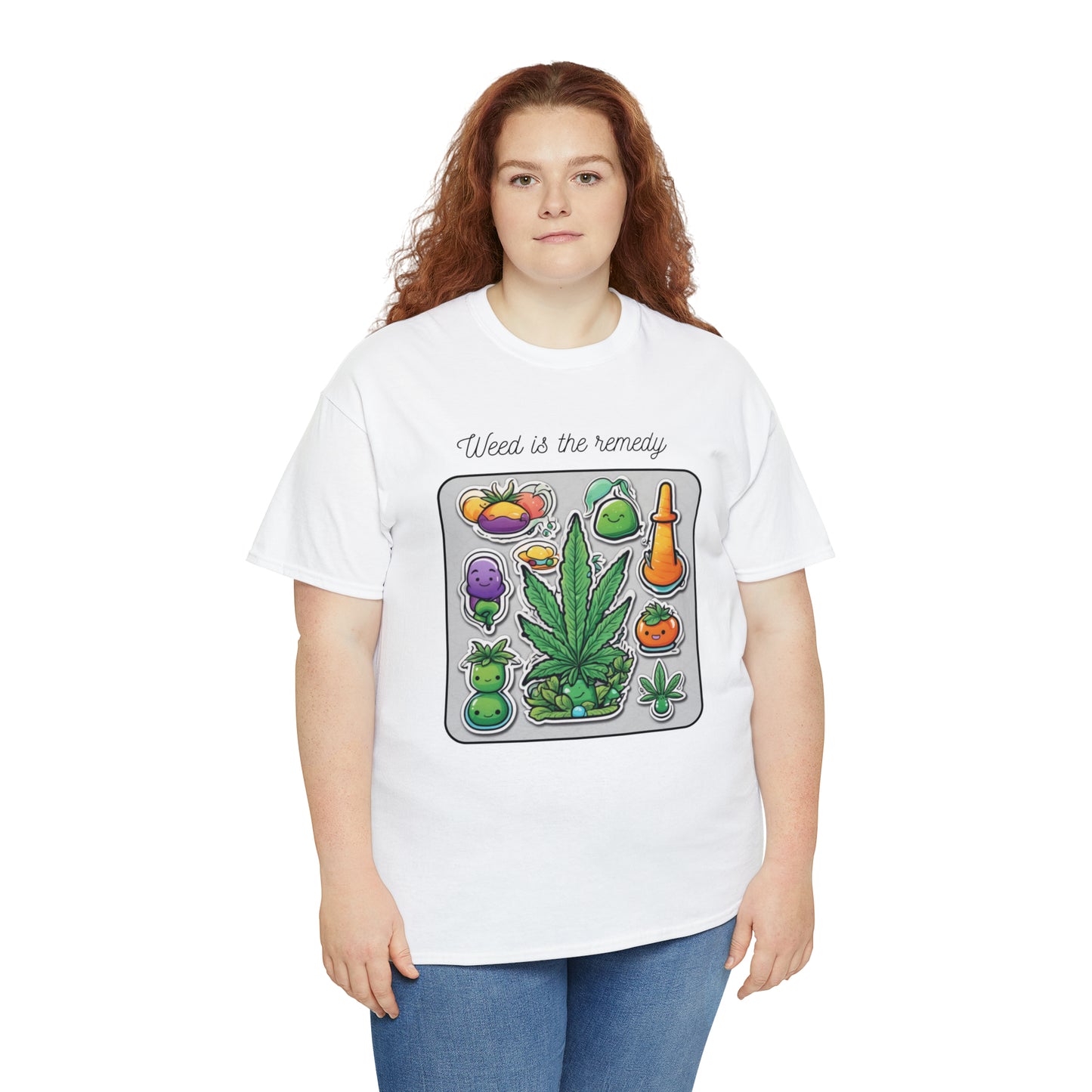 Unisex Heavy Cotton Tee Cannabis Enthusiast Series No. 21 Weed is The Remedy