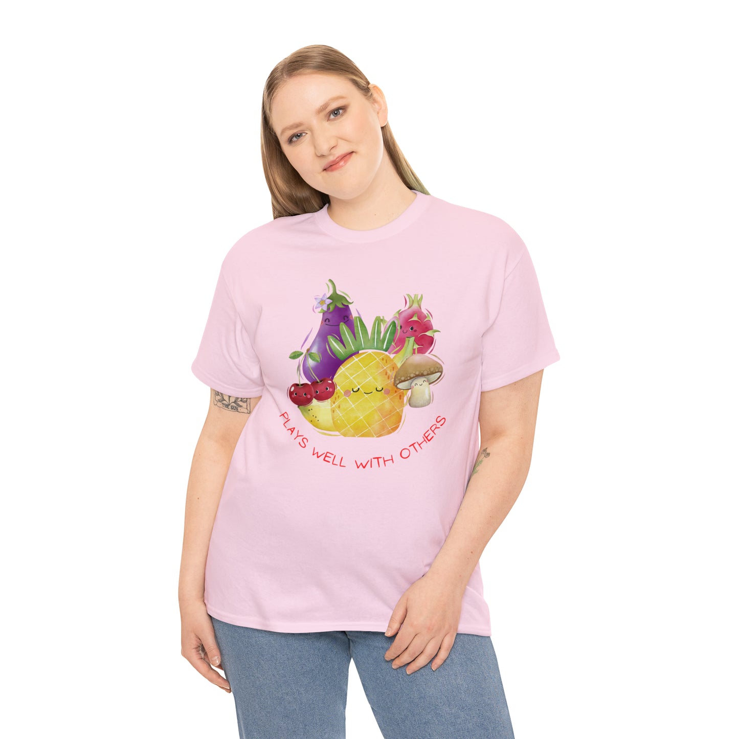 Plays Well With Others Graphic Tshirt Unisex Heavy Cotton Tee