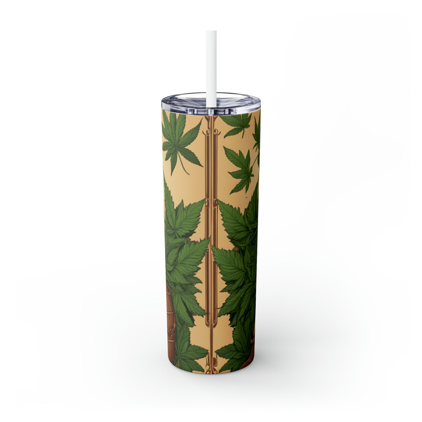 Skinny Tumbler with Straw, 20oz Cannabis Enthusiast Series