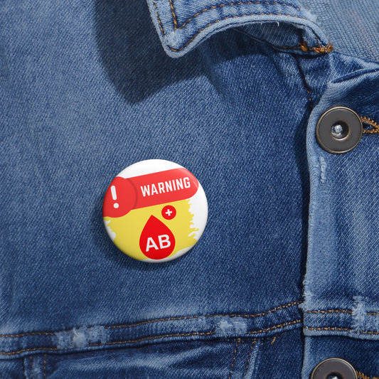 Medical Alert - AB+ blood type Custom Pin Buttons
