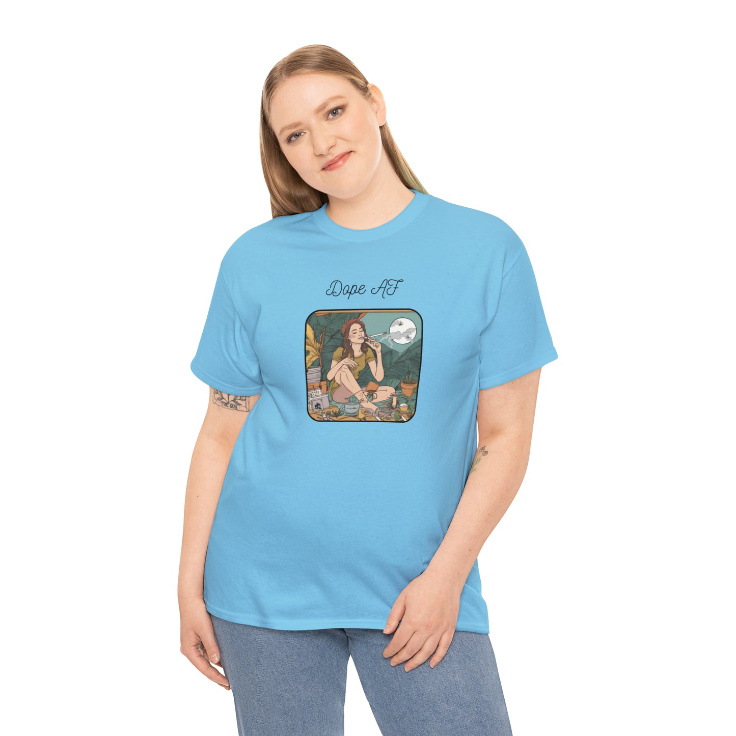 Unisex Heavy Cotton Tee Cannabis Enthusiast Series Dope AF