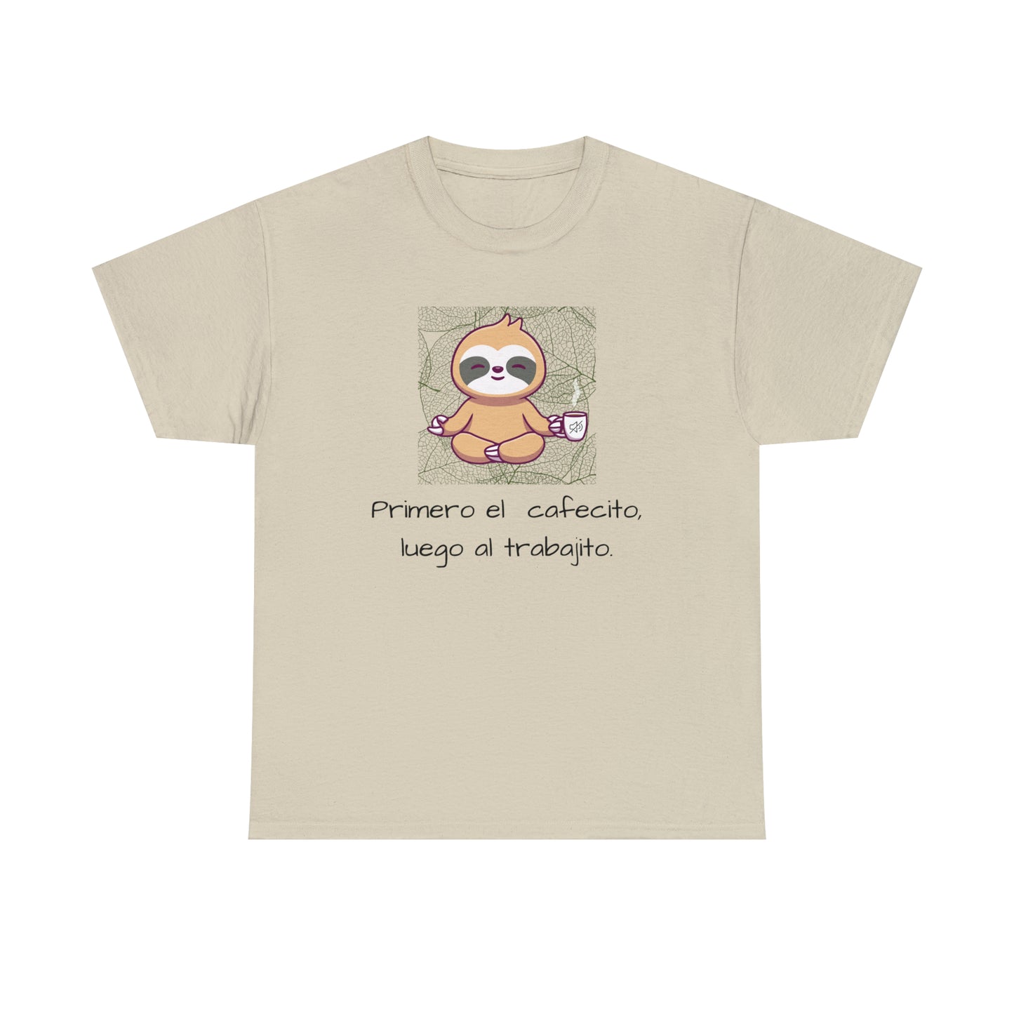 Sloth Cafecito Graphic Tshirt Unisex Heavy Cotton Tee