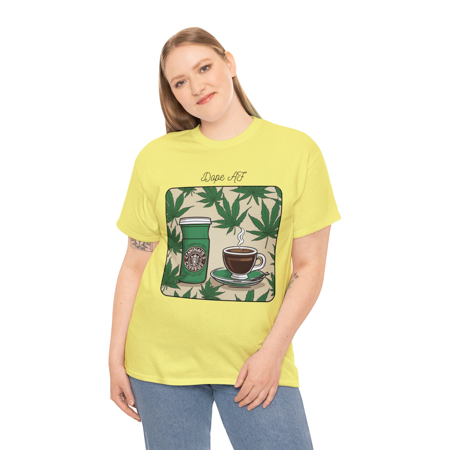 Unisex Heavy Cotton Tee Cannabis Enthusiast Series Dope AF