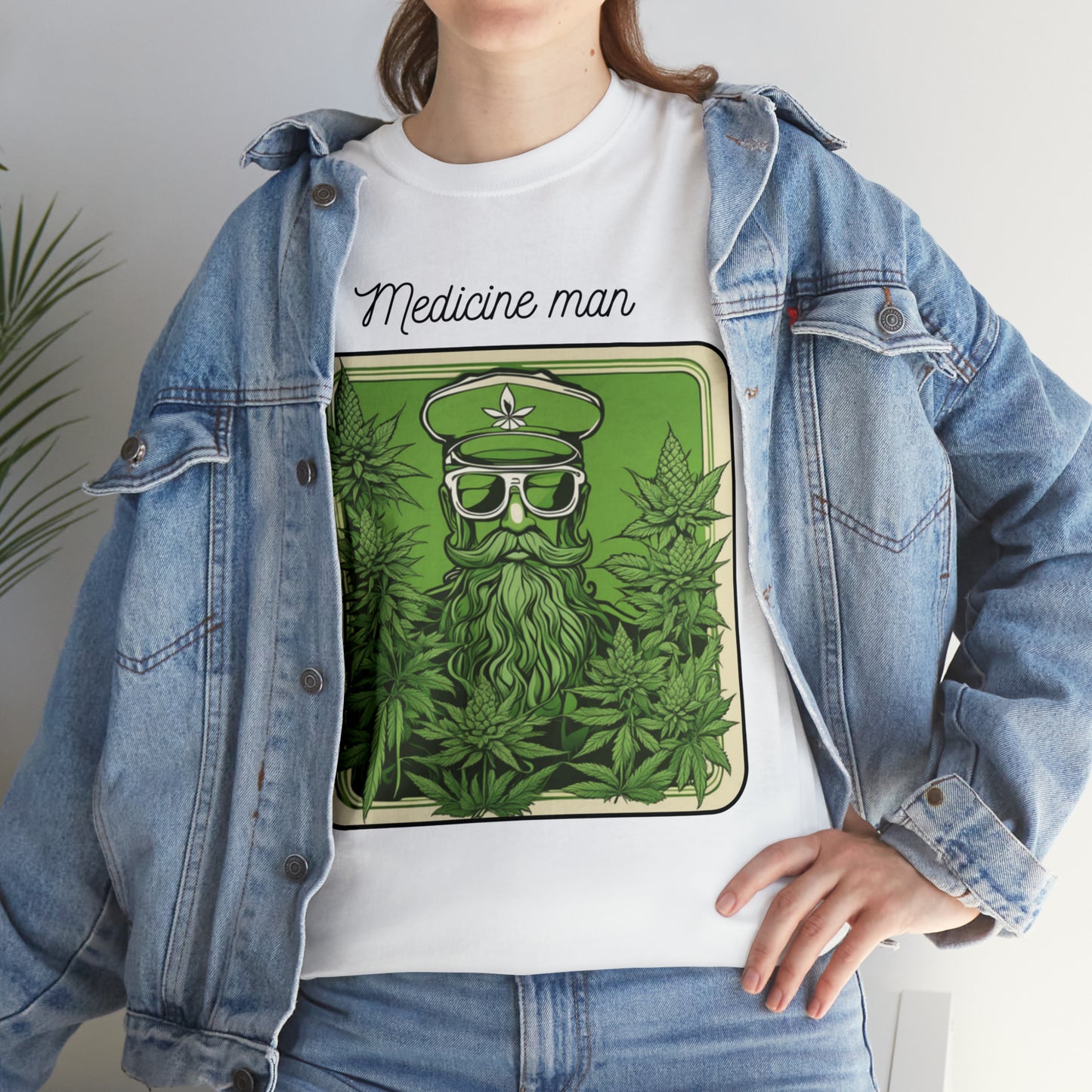 Unisex Heavy Cotton Tee Cannabis Enthusiast Medicine woman series No.3
