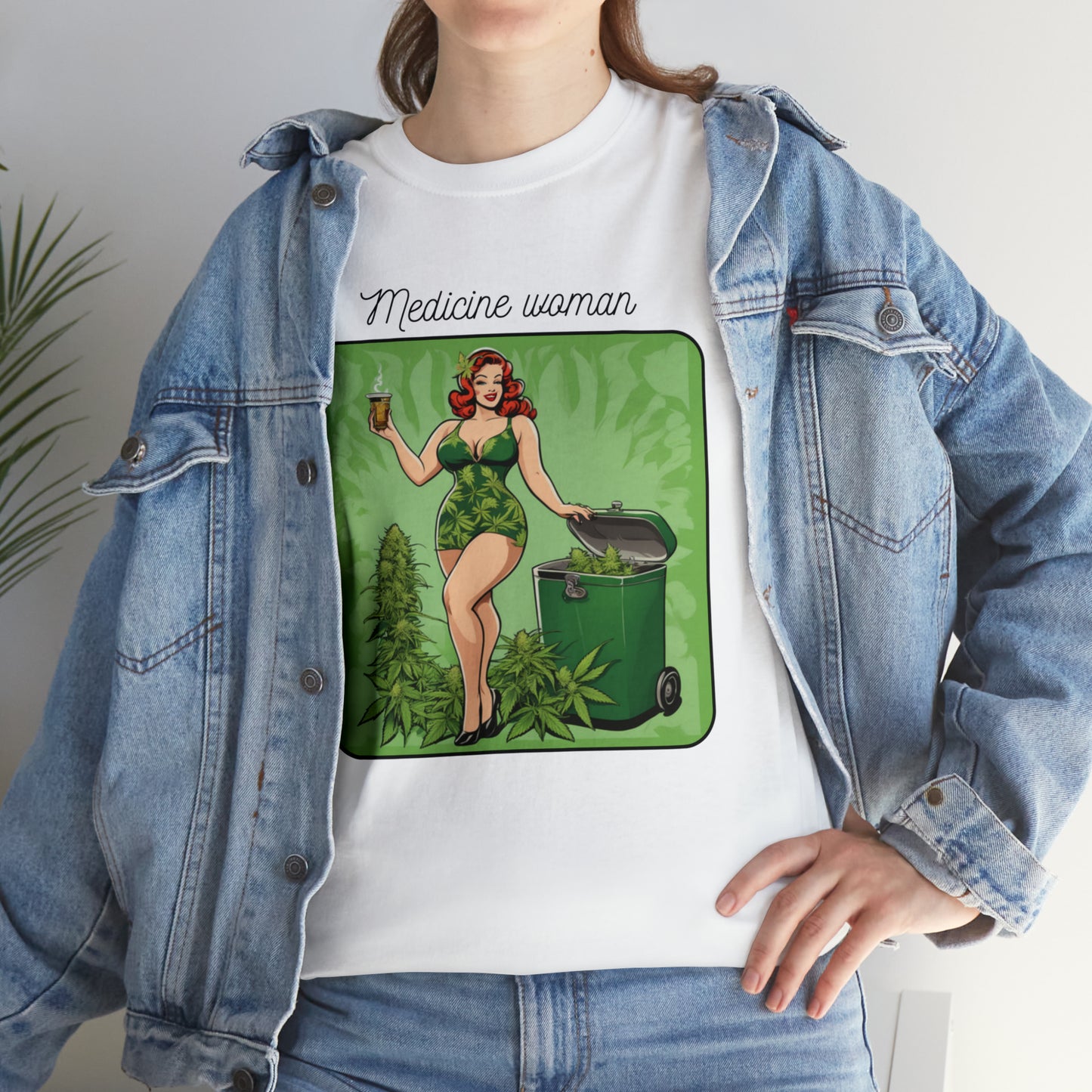 Unisex Heavy Cotton Tee Cannabis Enthusiast Medicine Woman Series No. 12