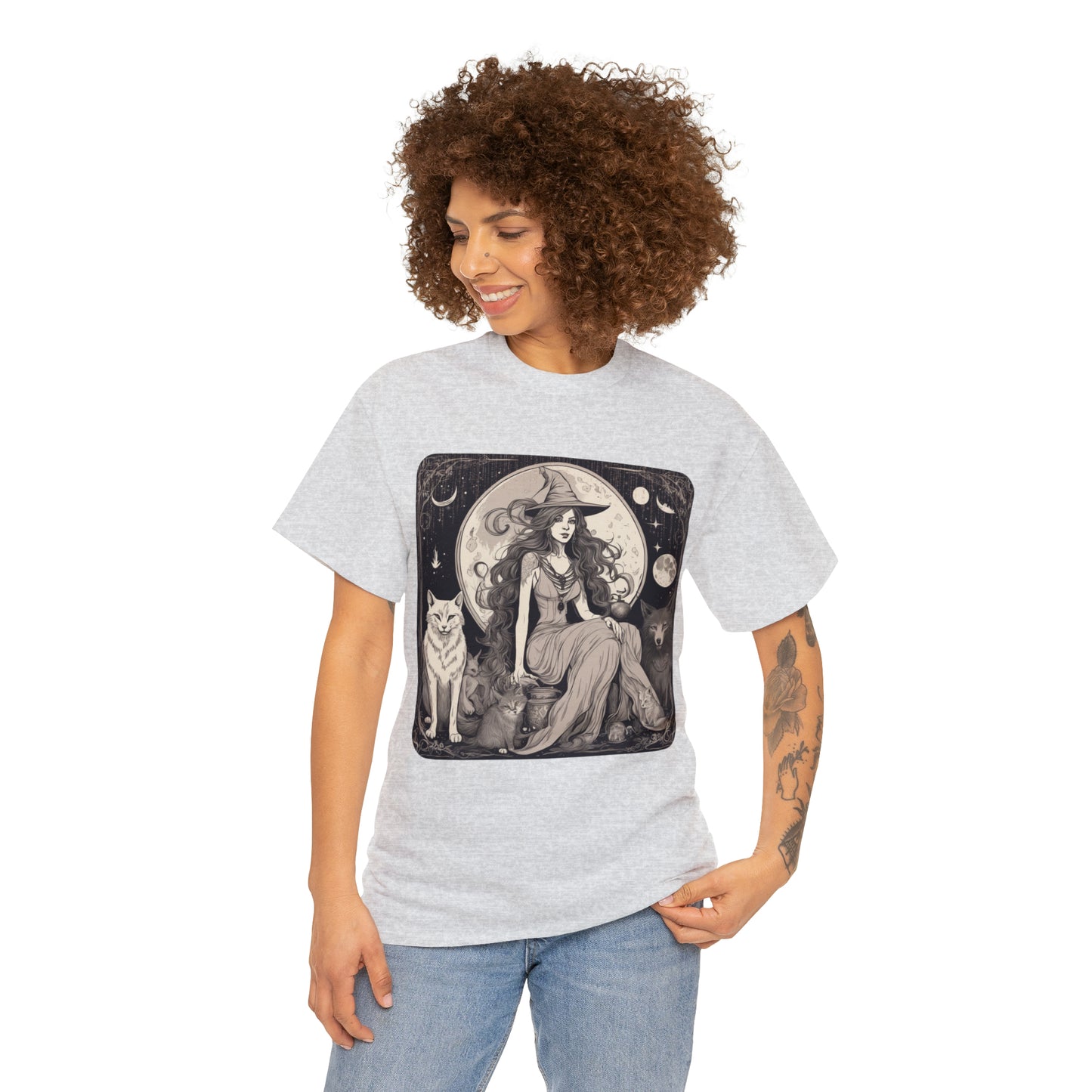 Unisex Heavy Cotton Tee Witchy Vibes and Familiars
