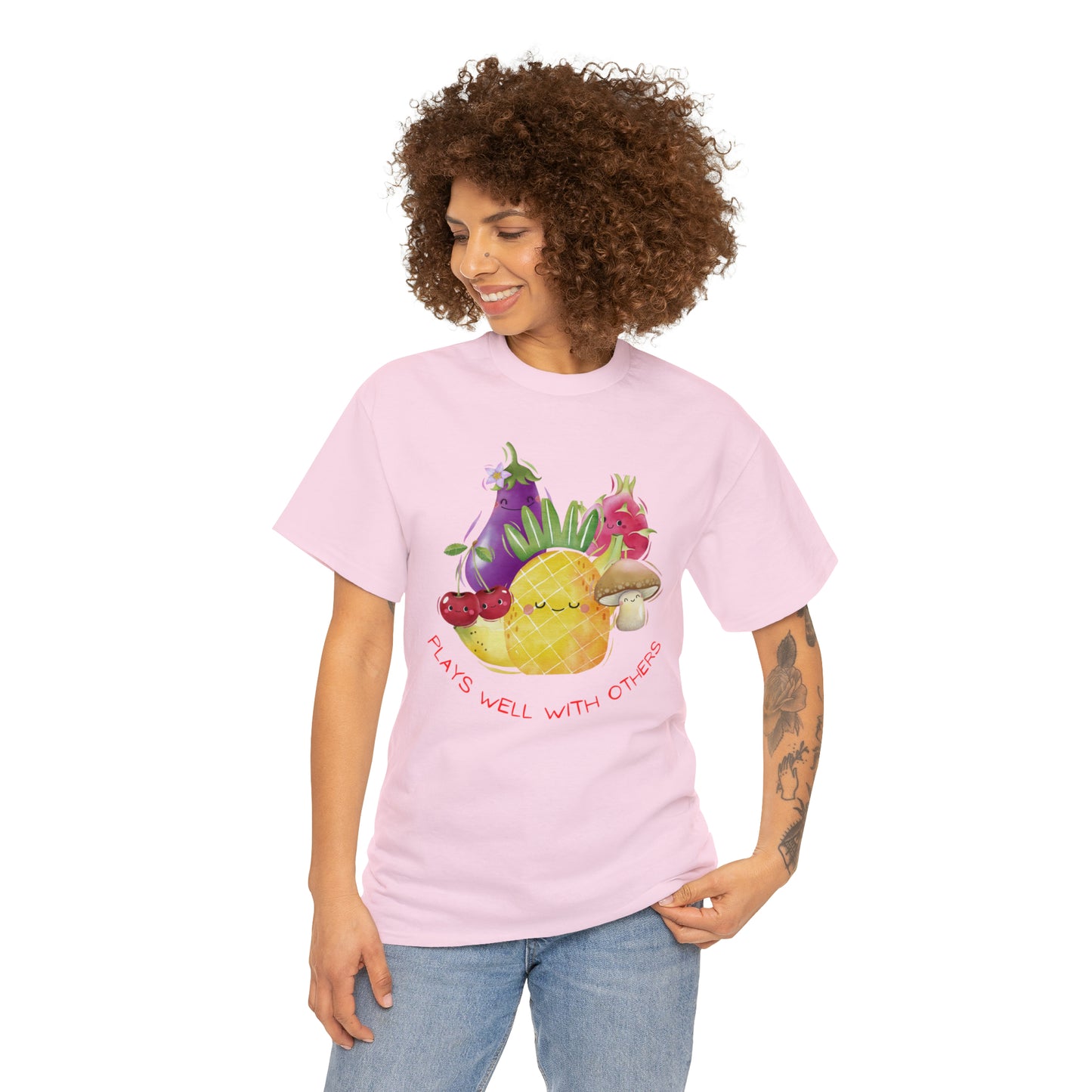 Plays Well With Others Graphic Tshirt Unisex Heavy Cotton Tee