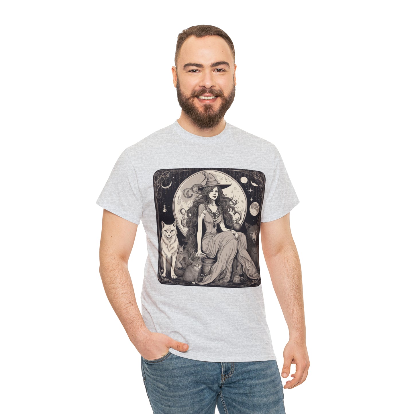 Unisex Heavy Cotton Tee Witchy Vibes and Familiars