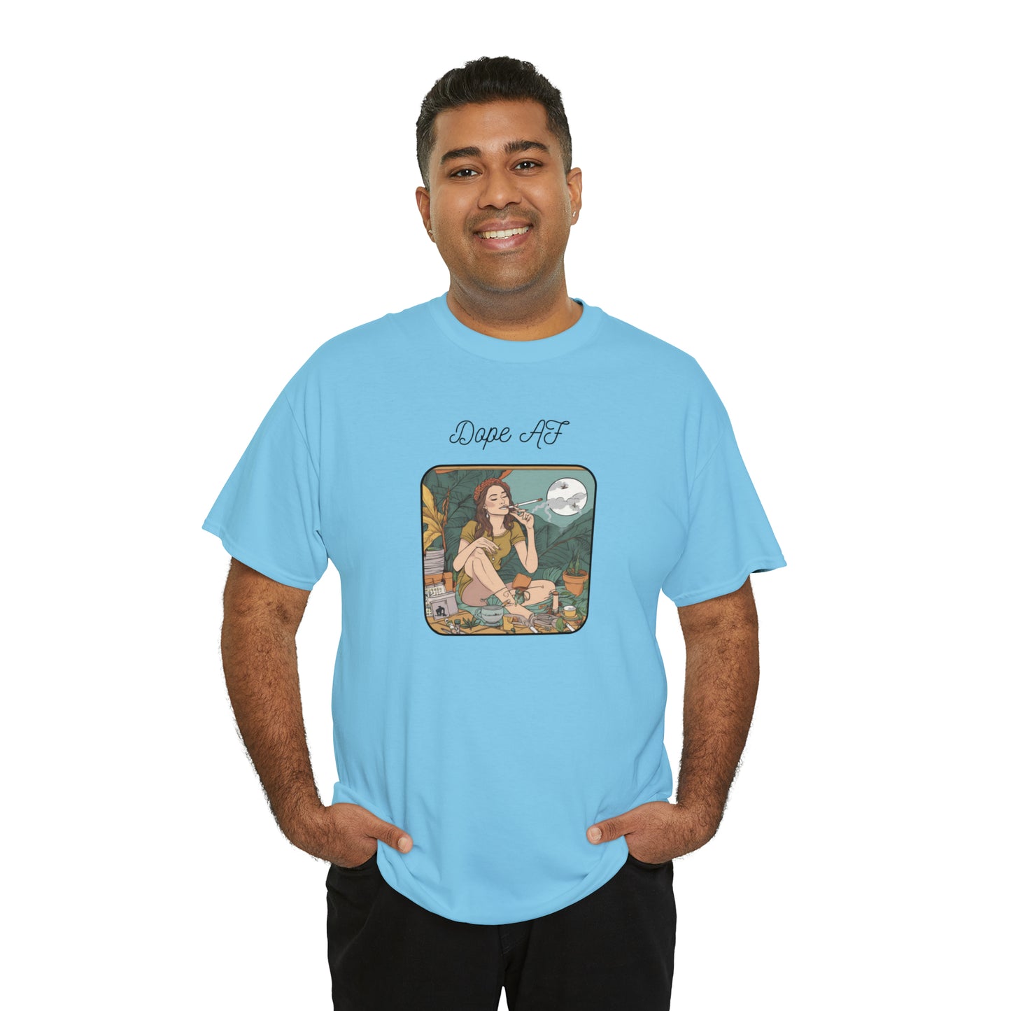 Unisex Heavy Cotton Tee Cannabis Enthusiast Series Dope AF