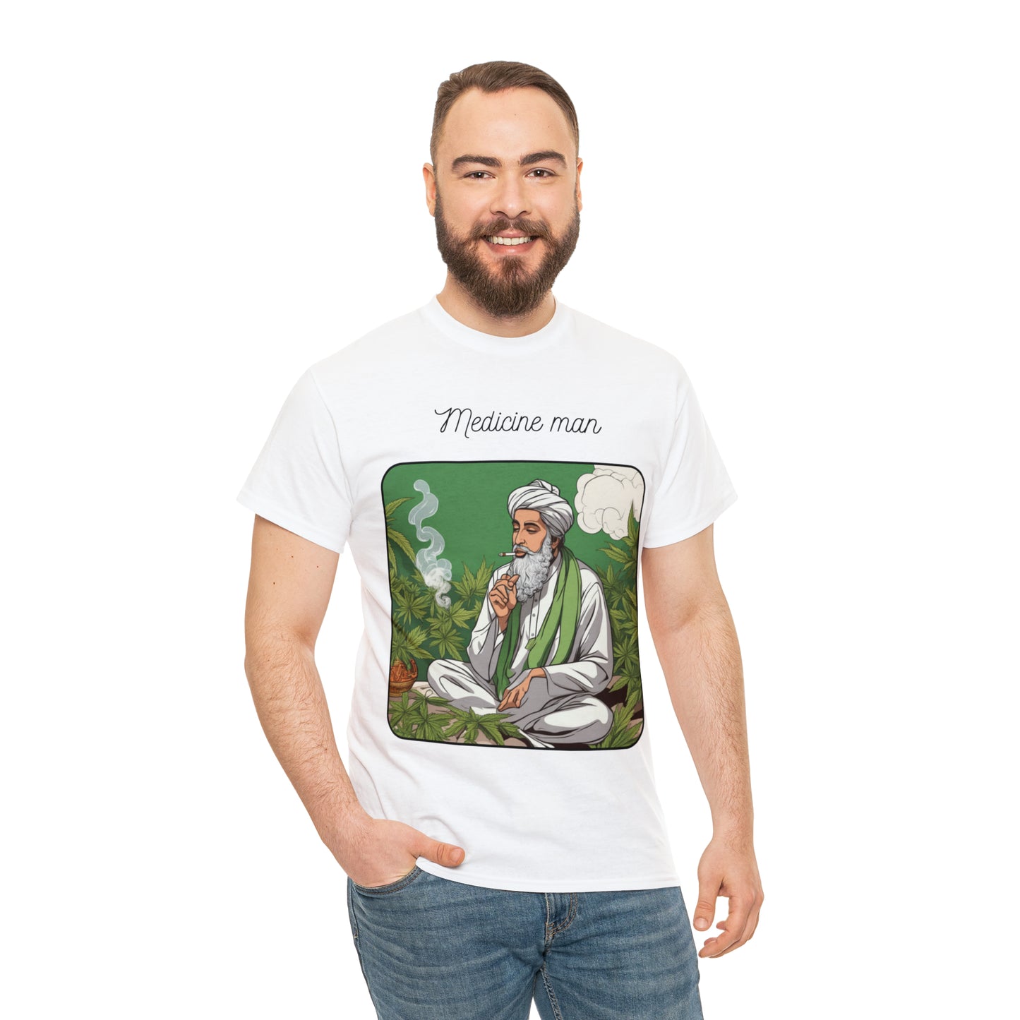 Unisex Heavy Cotton Tee Cannabis Enthusiast Medicine Woman Series No. 5