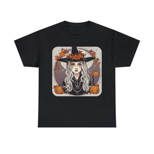 Unisex Heavy Cotton Tee Halloween Witch Pumpkin