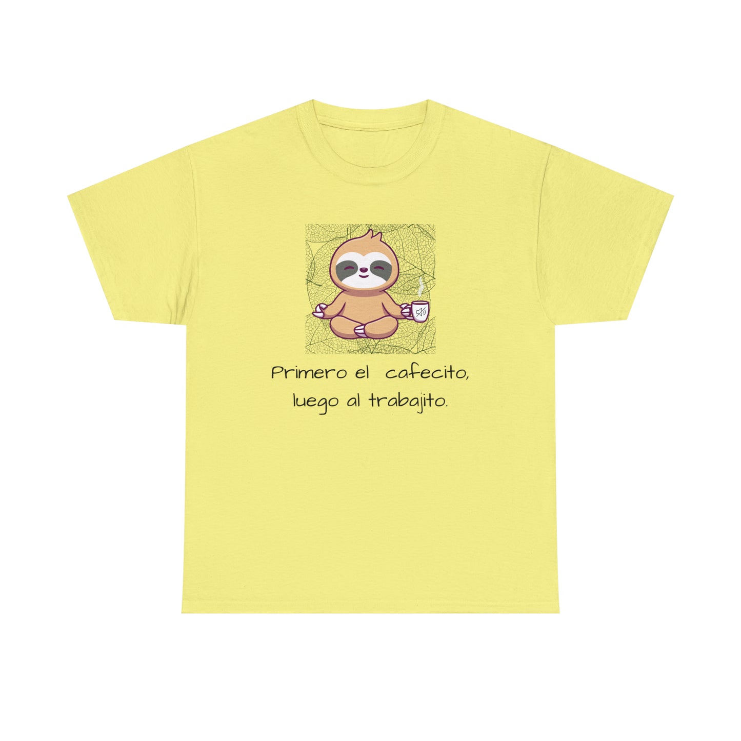 Sloth Cafecito Graphic Tshirt Unisex Heavy Cotton Tee