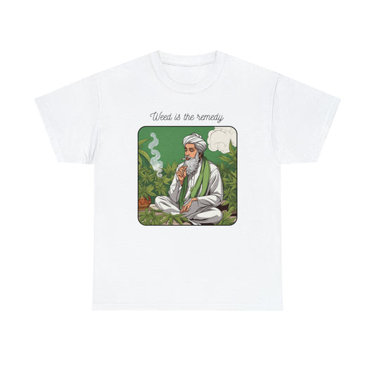Unisex Heavy Cotton Tee Cannabis Enthuasist Series No. 17 Weed is The Remedy