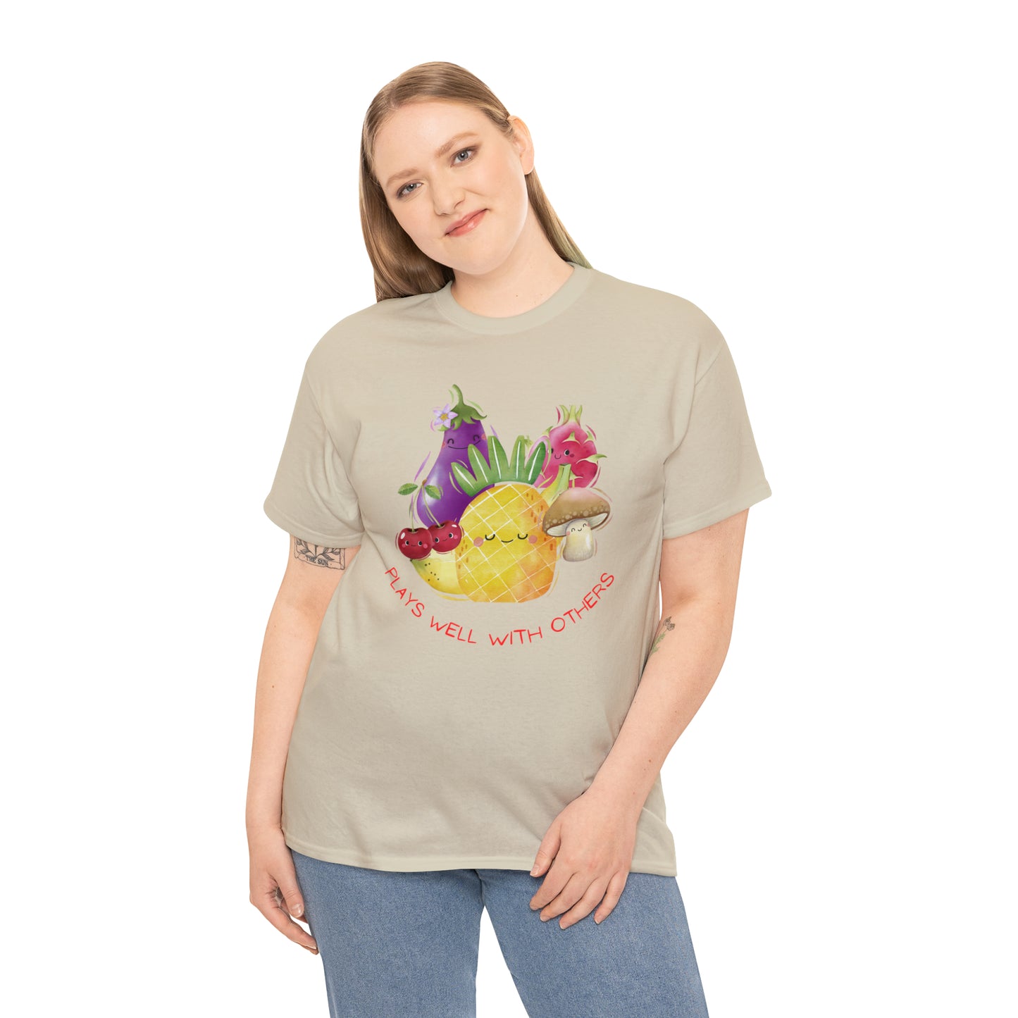 Plays Well With Others Graphic Tshirt Unisex Heavy Cotton Tee