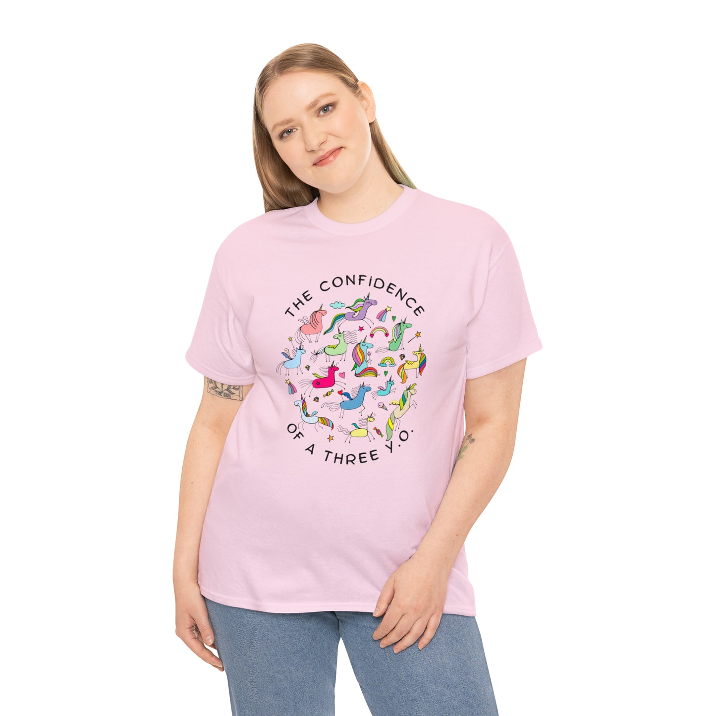 The Confidence of A Three Year Old Graphic Tshirt Unisex Heavy Cotton Tee