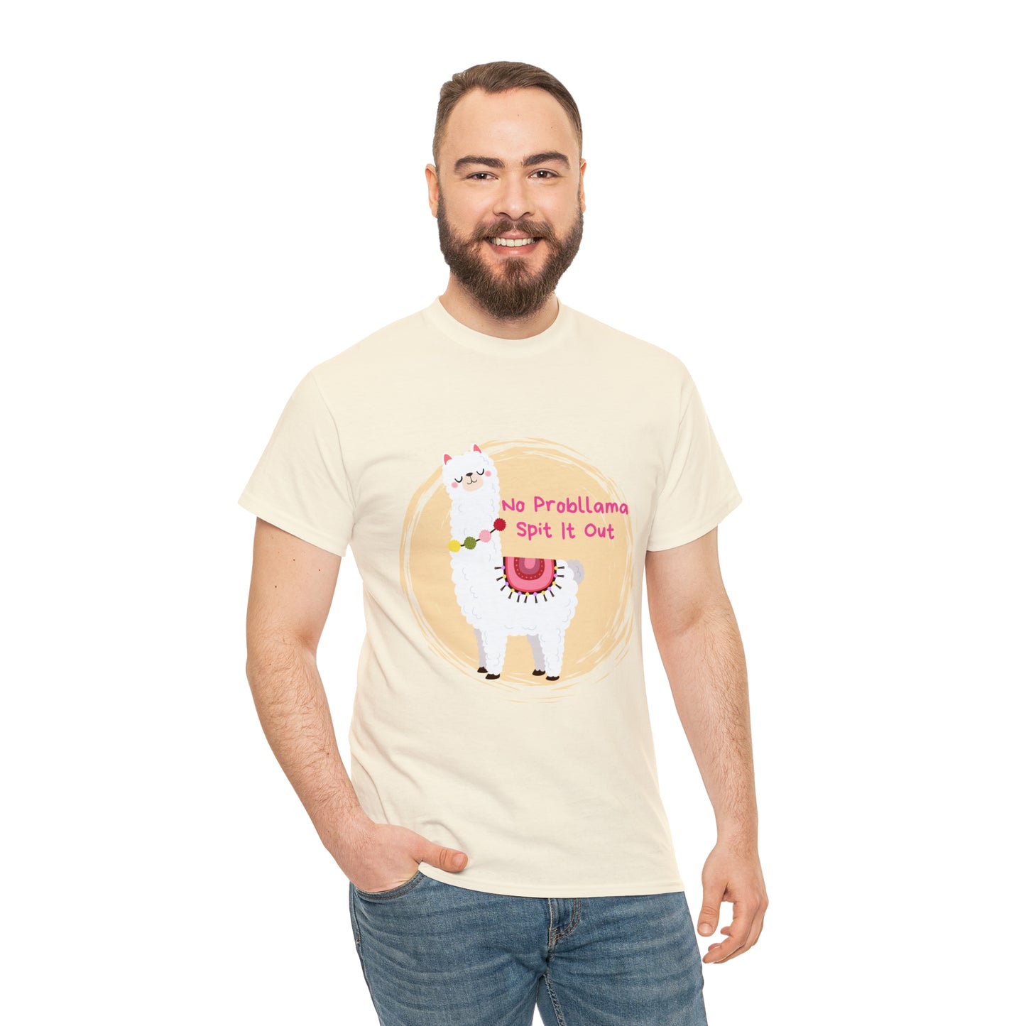 No Probllama Spit It Out Graphic Tshirt Unisex Heavy Cotton Tee