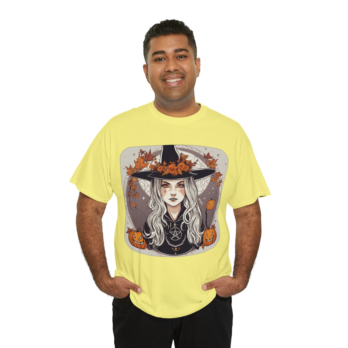 Unisex Heavy Cotton Tee Halloween Witch Pumpkin