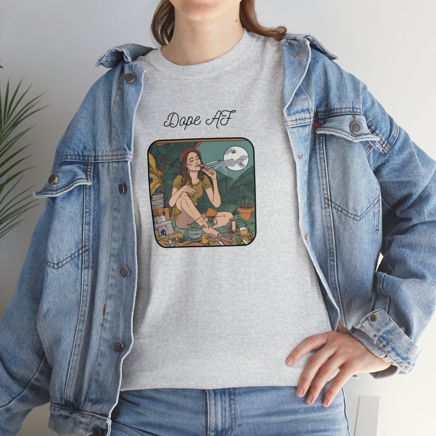 Unisex Heavy Cotton Tee Cannabis Enthusiast Series Dope AF