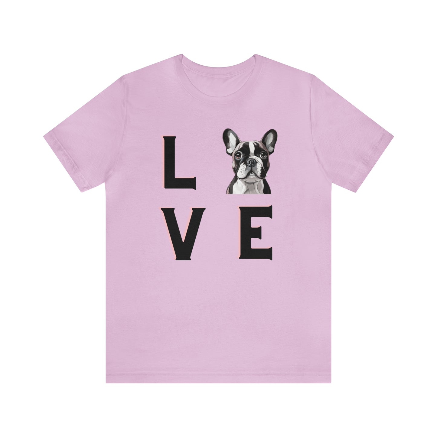 Frenchie Puppy LOVE Unisex Jersey Short Sleeve Tee