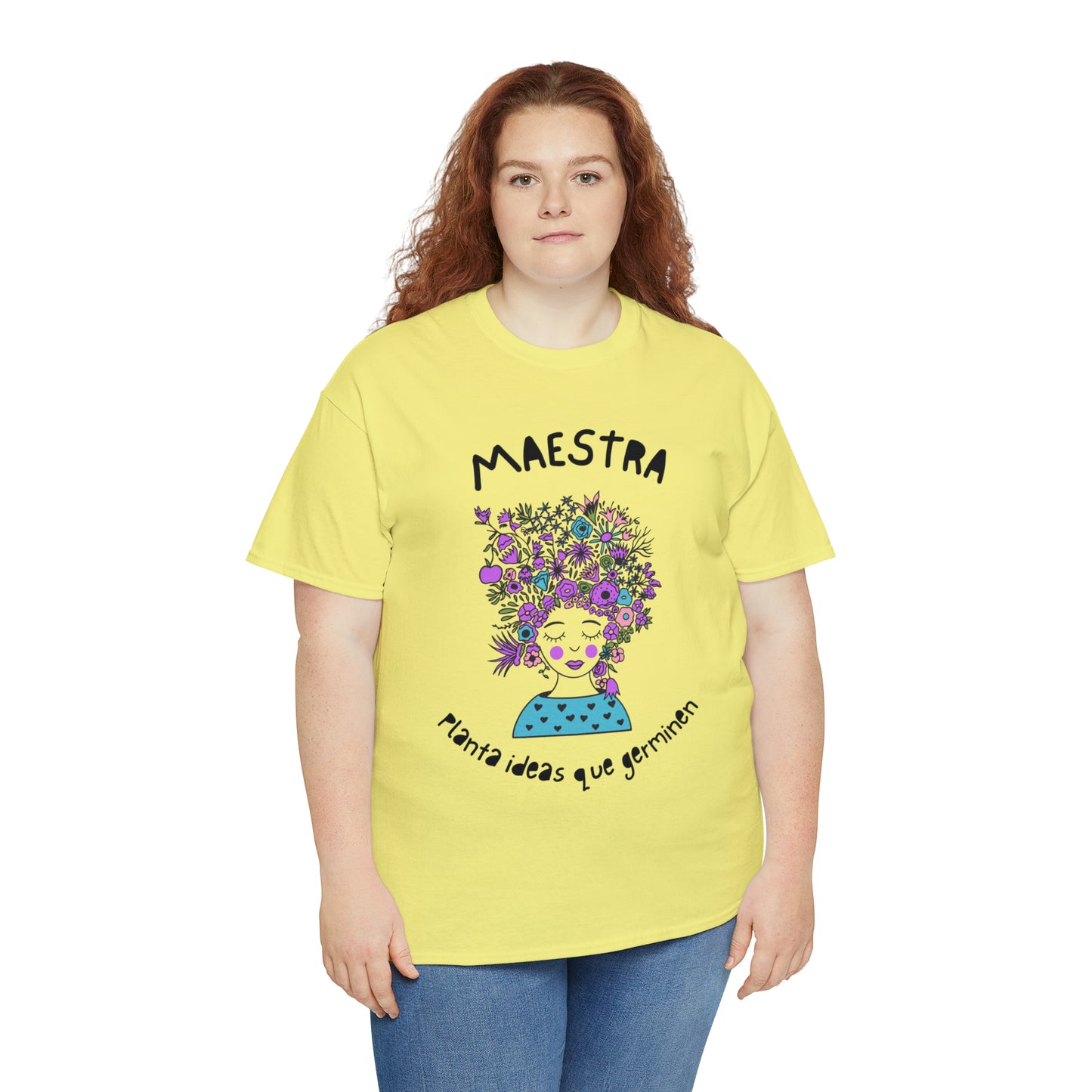 Maestra Planta Ideas Que Germinen Graphic Tshirt Unisex Heavy Cotton Tee