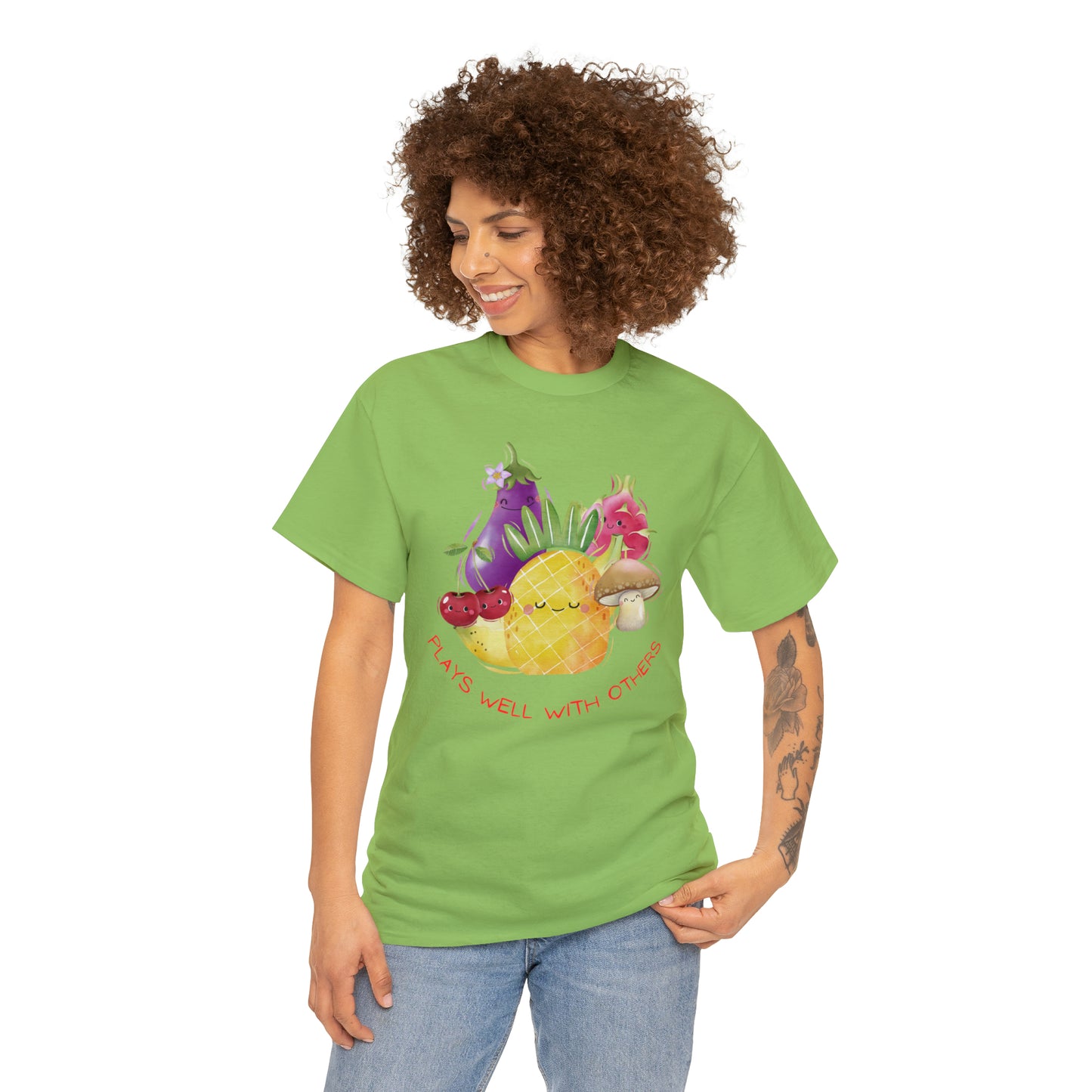 Plays Well With Others Graphic Tshirt Unisex Heavy Cotton Tee