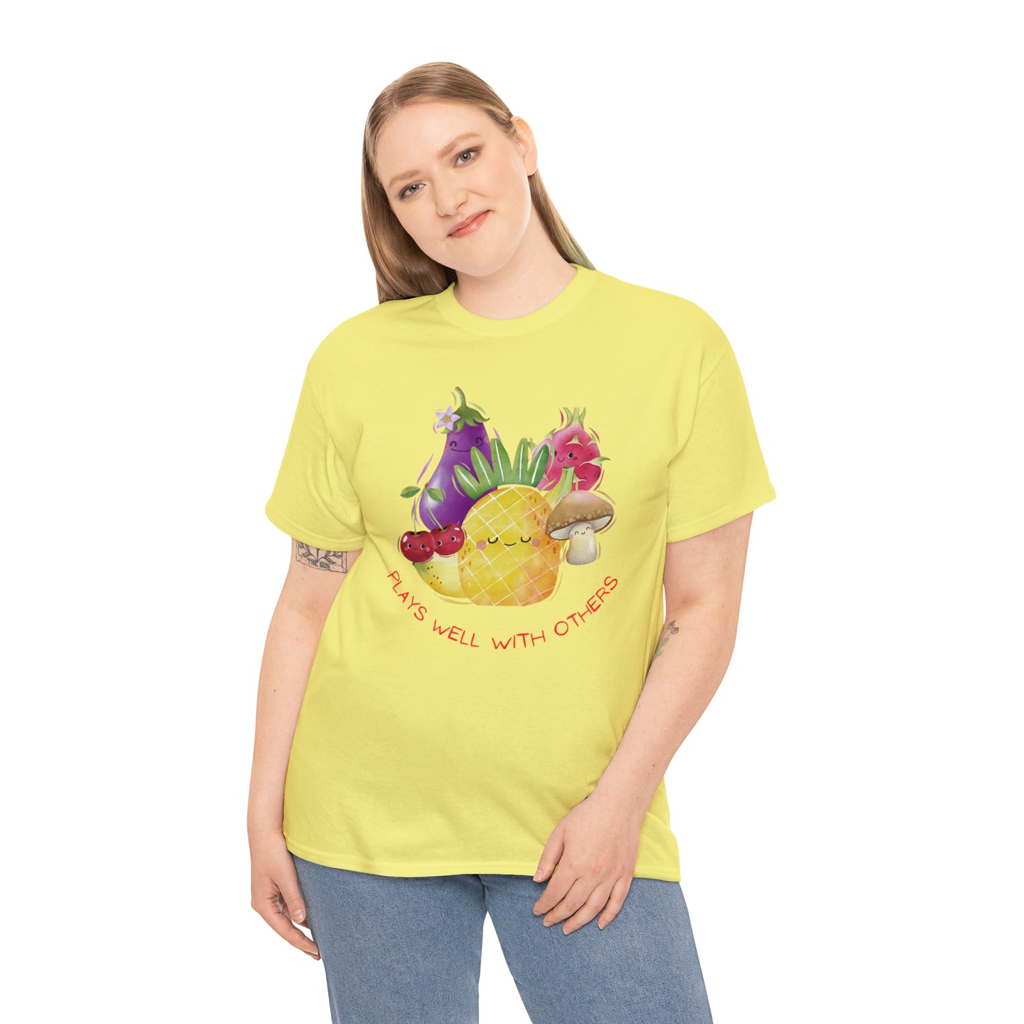 Plays Well With Others Graphic Tshirt Unisex Heavy Cotton Tee
