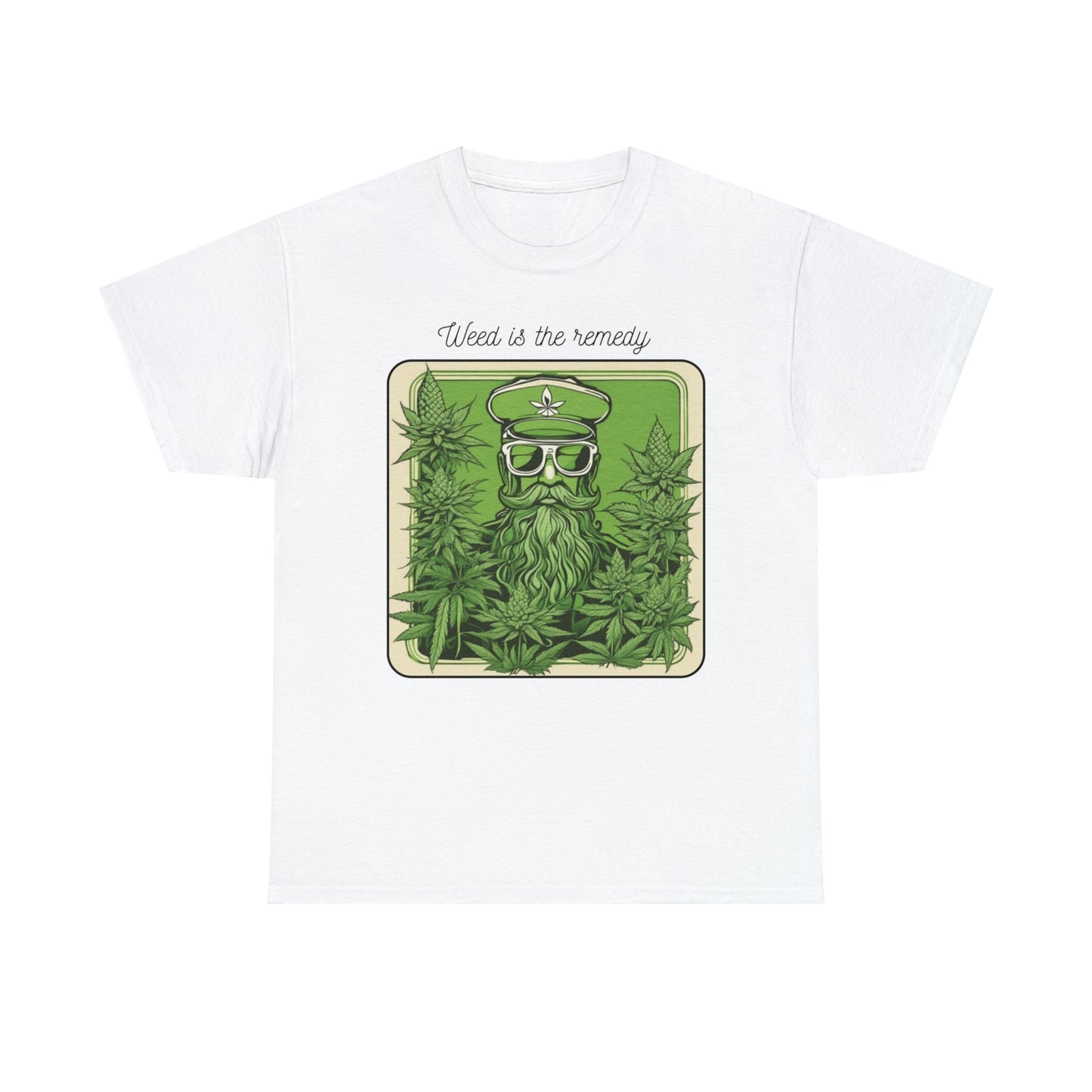 Unisex Heavy Cotton Tee Cannabis Enthusiast Series No. 15 Weed is The Remedy