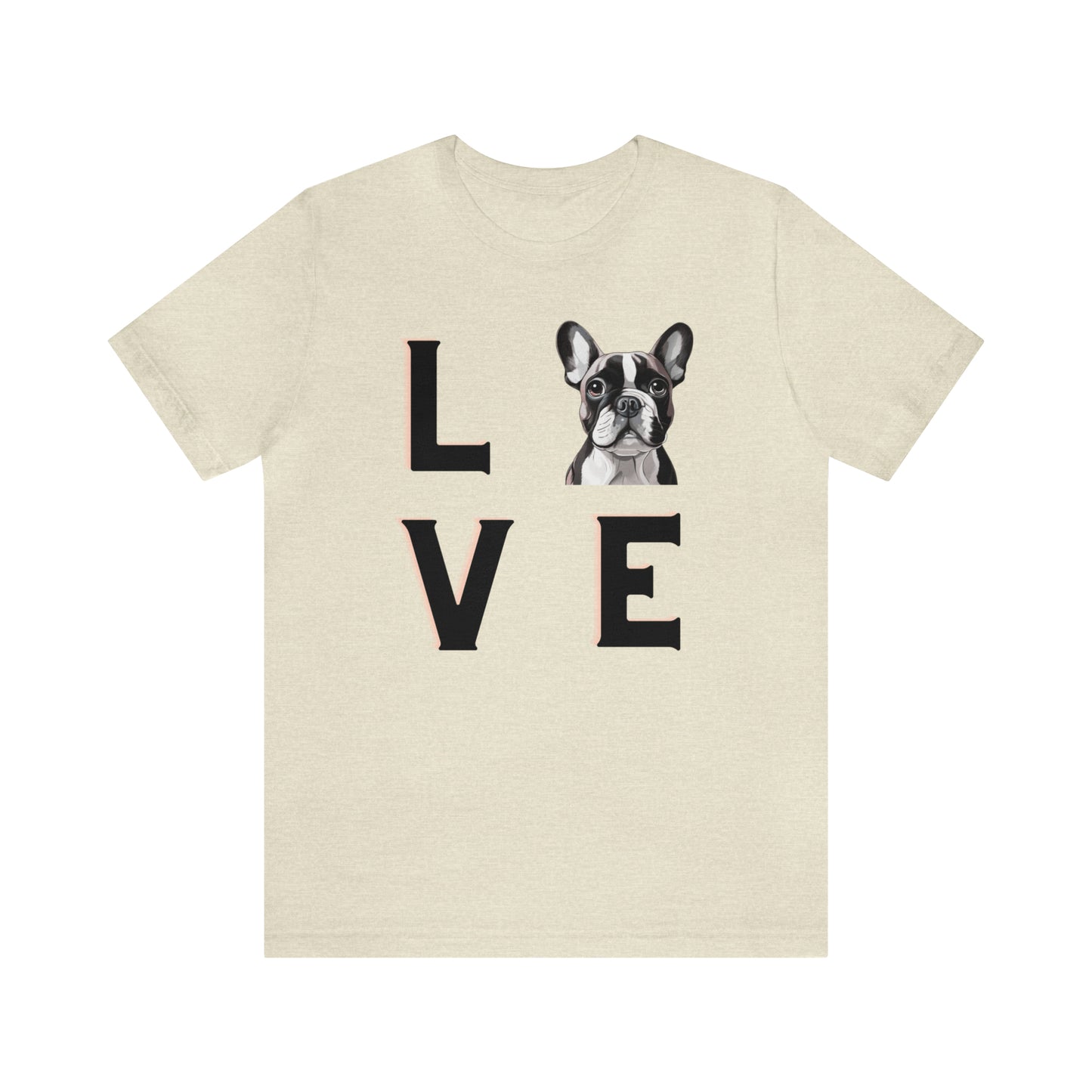 Frenchie Puppy LOVE Unisex Jersey Short Sleeve Tee