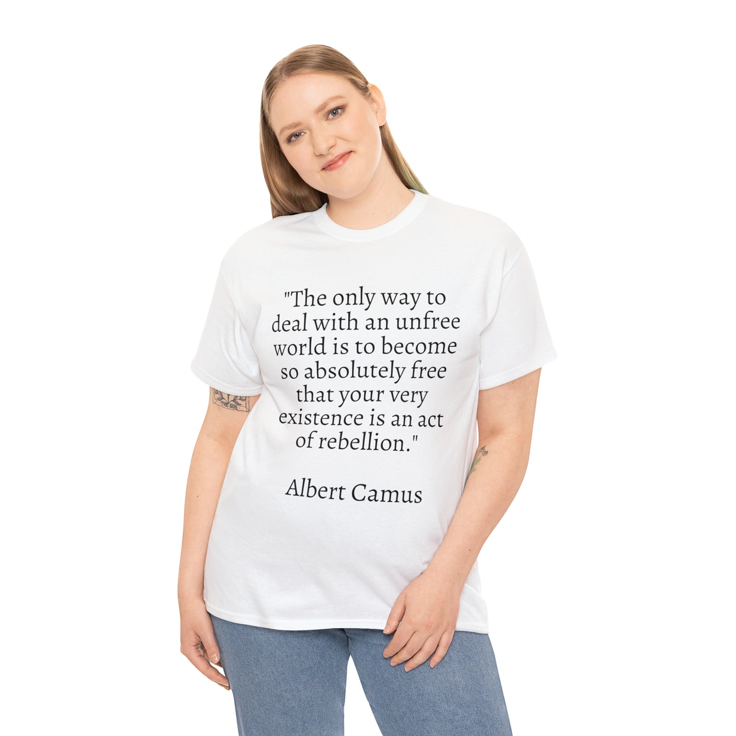 Unisex Heavy Cotton Tee Quotes Albert Camus