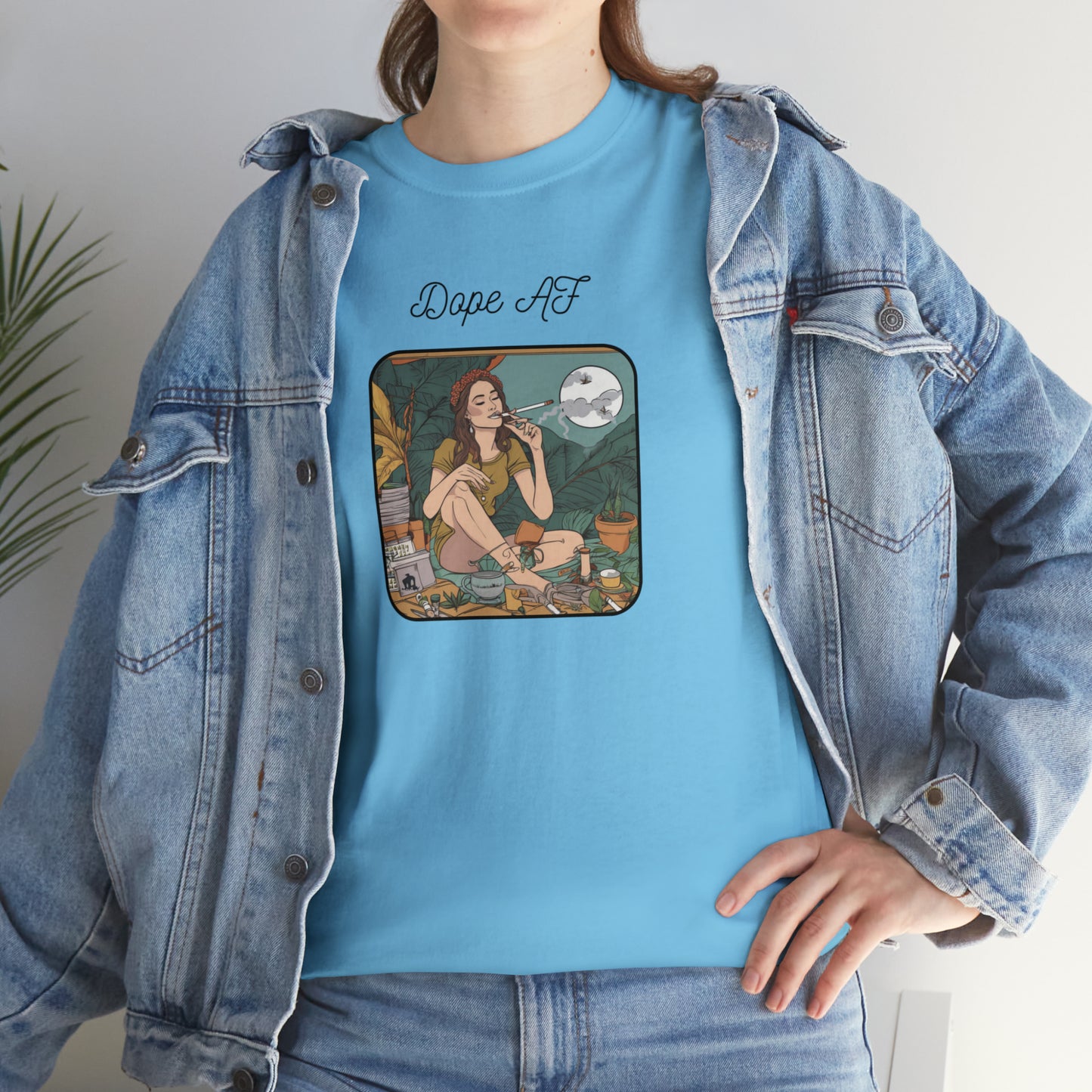 Unisex Heavy Cotton Tee Cannabis Enthusiast Series Dope AF