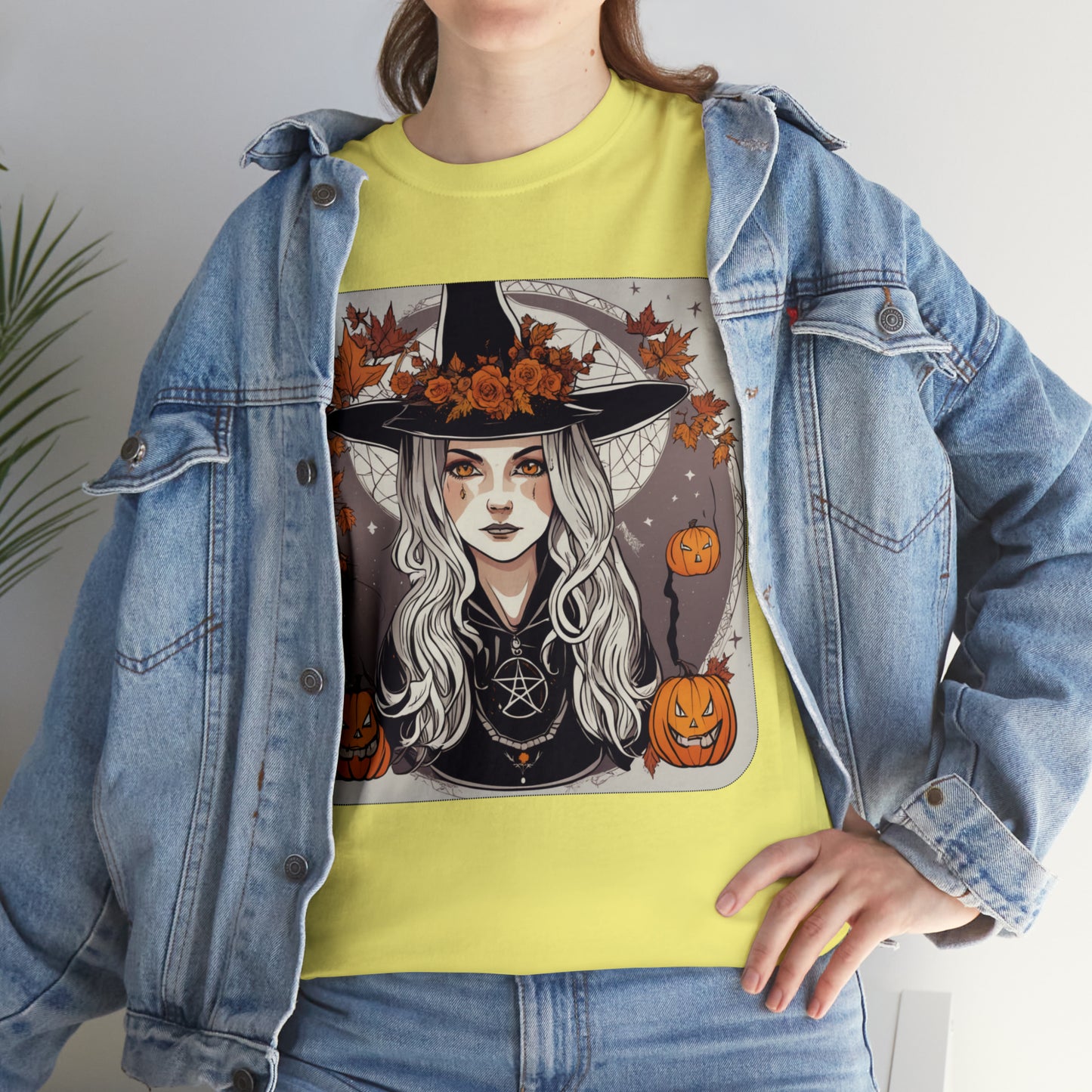 Unisex Heavy Cotton Tee Halloween Witch Pumpkin